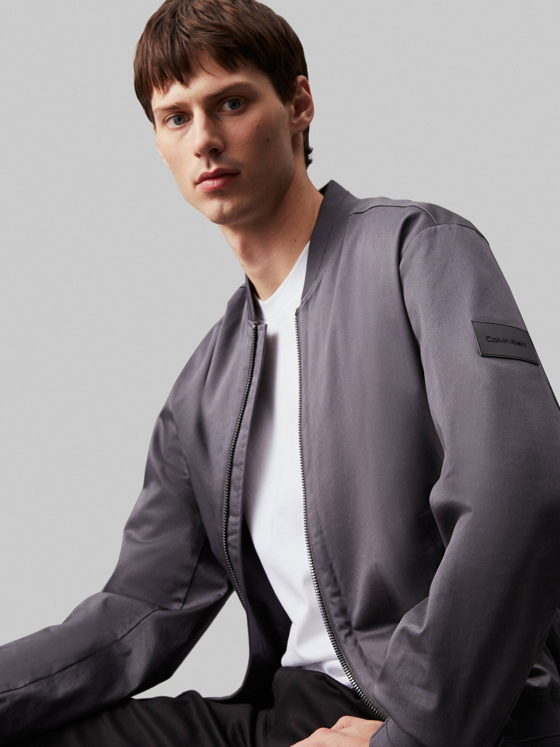 Calvin Klein De satin geacă | Regular Fit