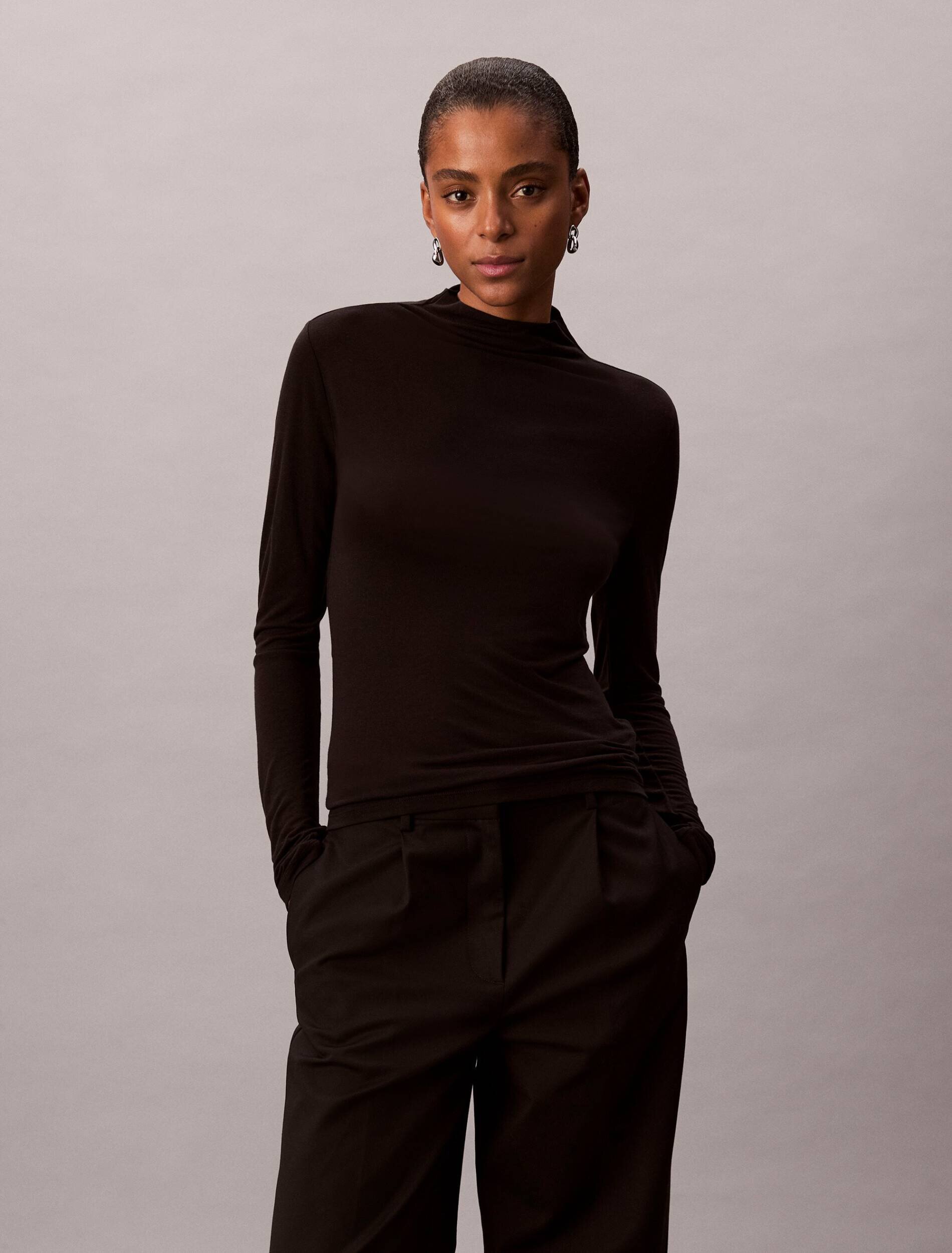 Calvin Klein Guler înalt | Slim Fit cu adaos de lână