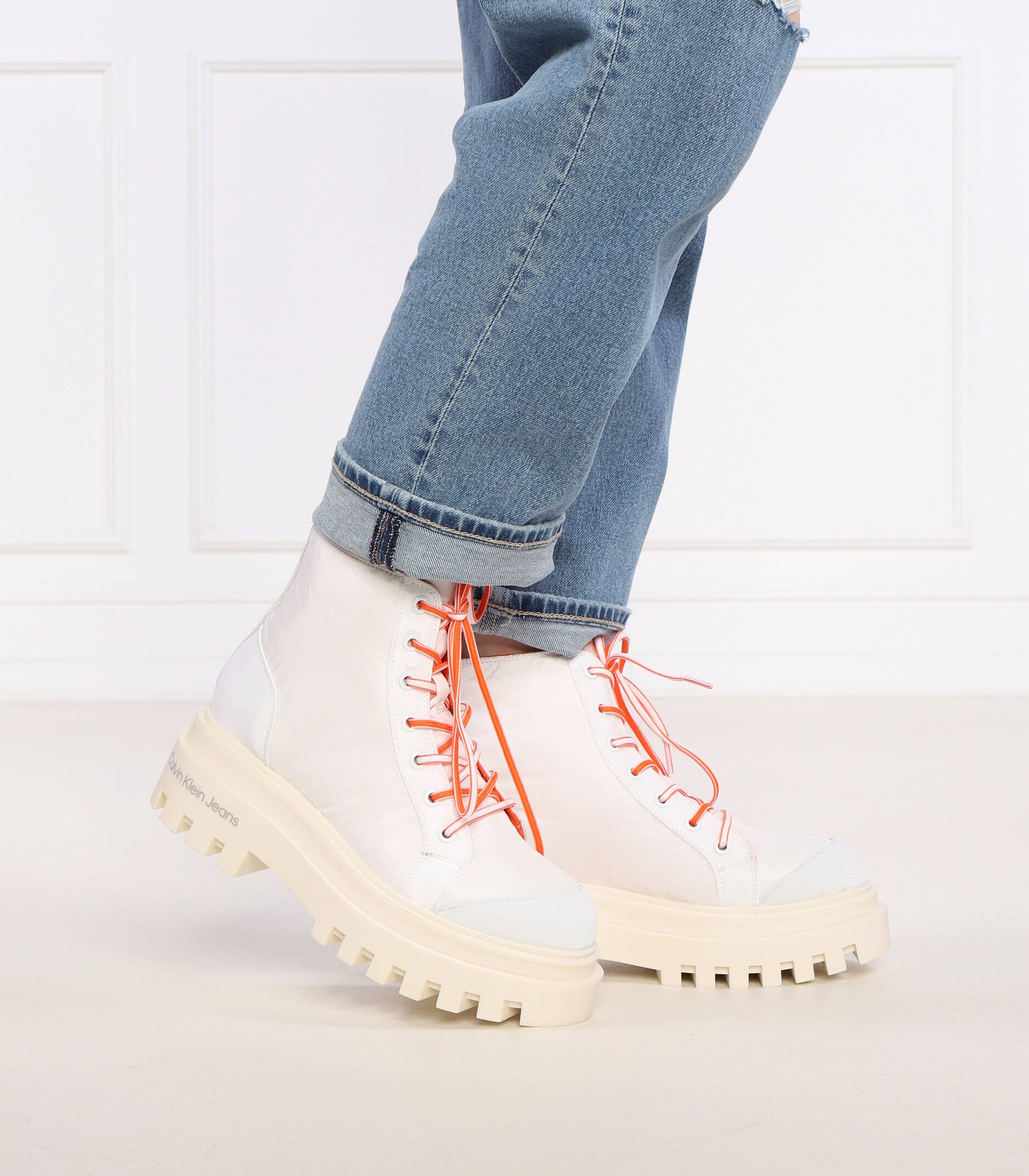 Calvin Klein Jeans Botine cu adaos de piele