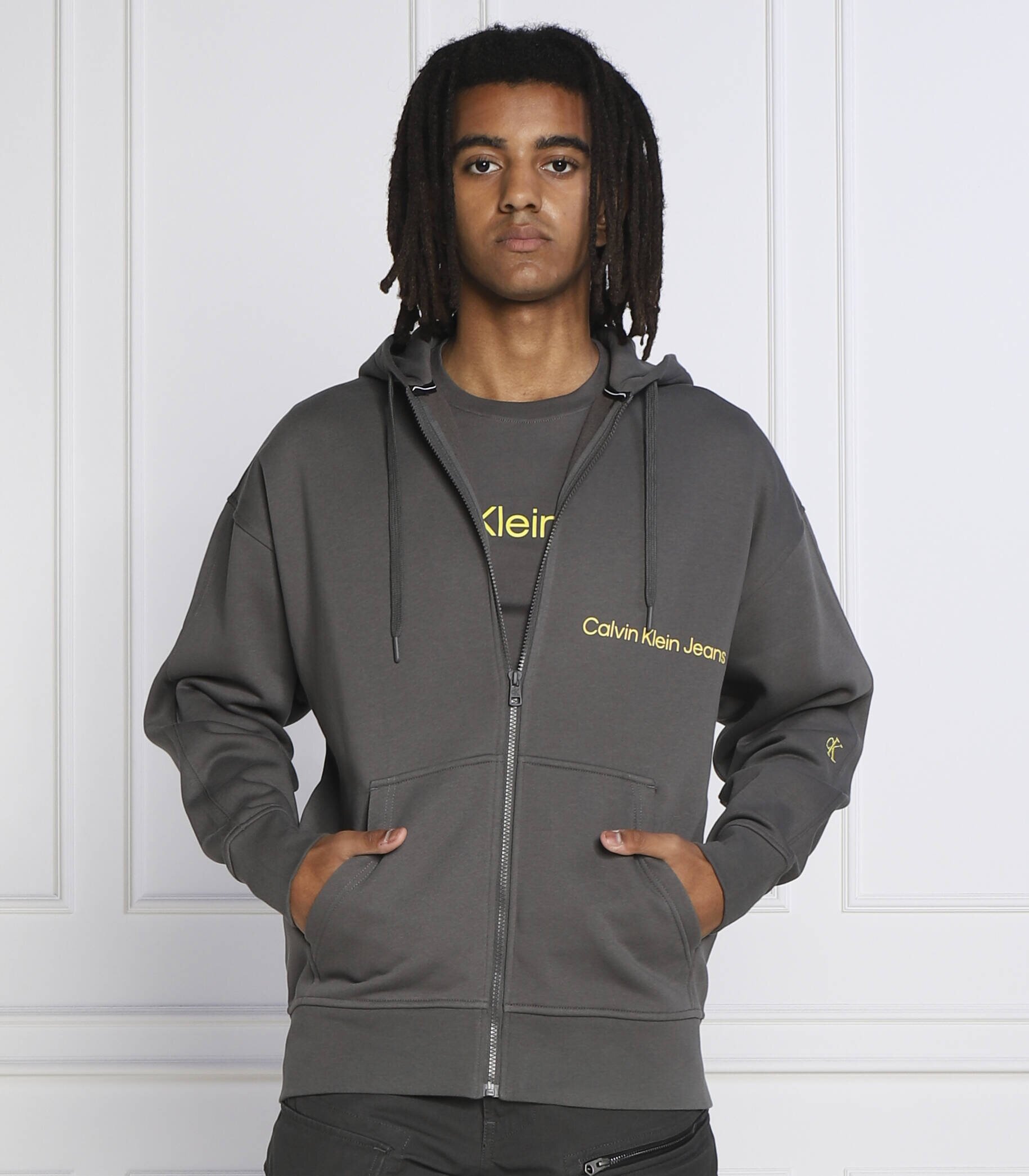Calvin Klein Jeans Hanorac OFF PLACED INSTIT ZIP-THROUGH | Regular Fit