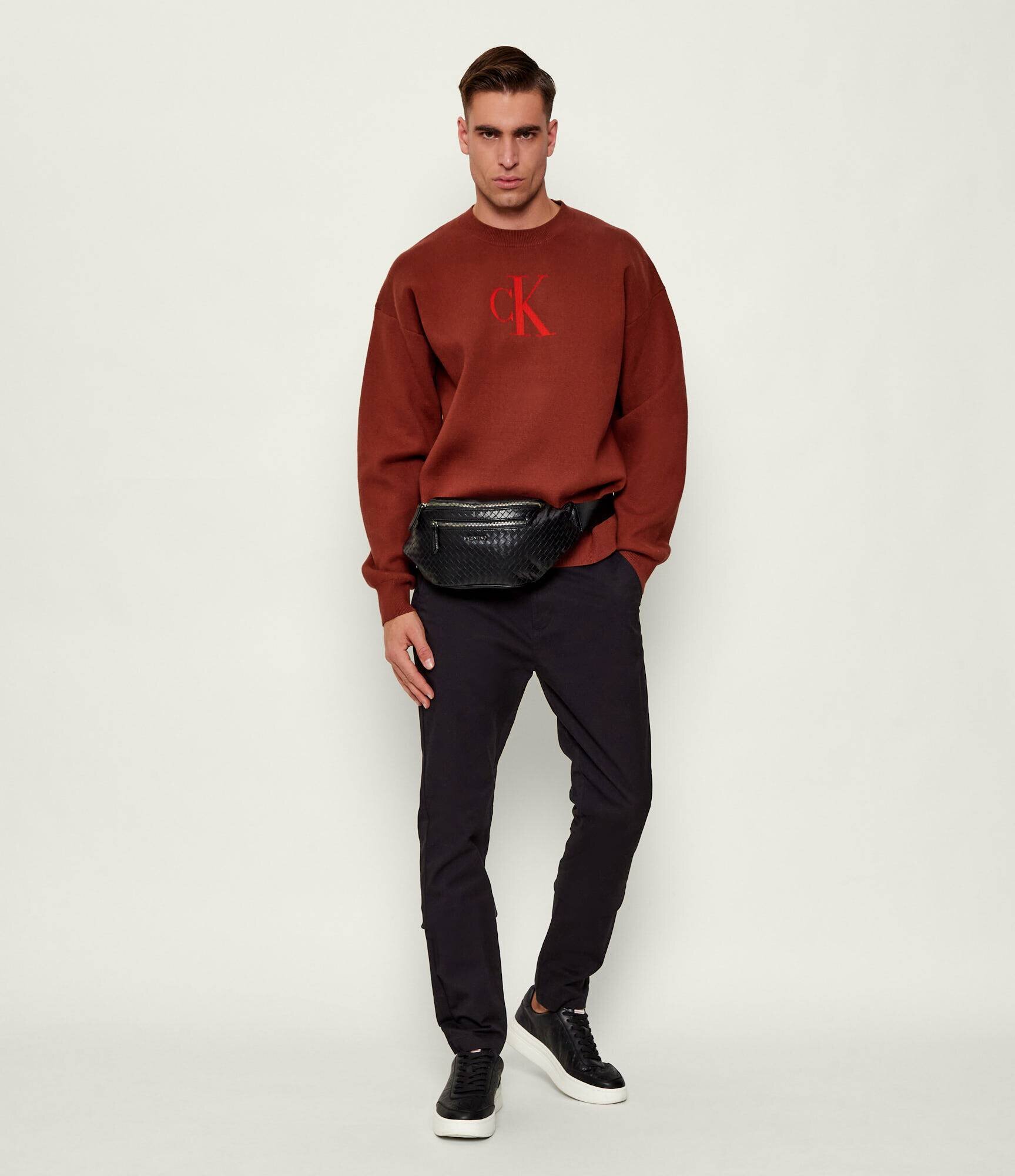 Calvin Klein Jeans Pulover | Relaxed fit cu adaos de cașmir