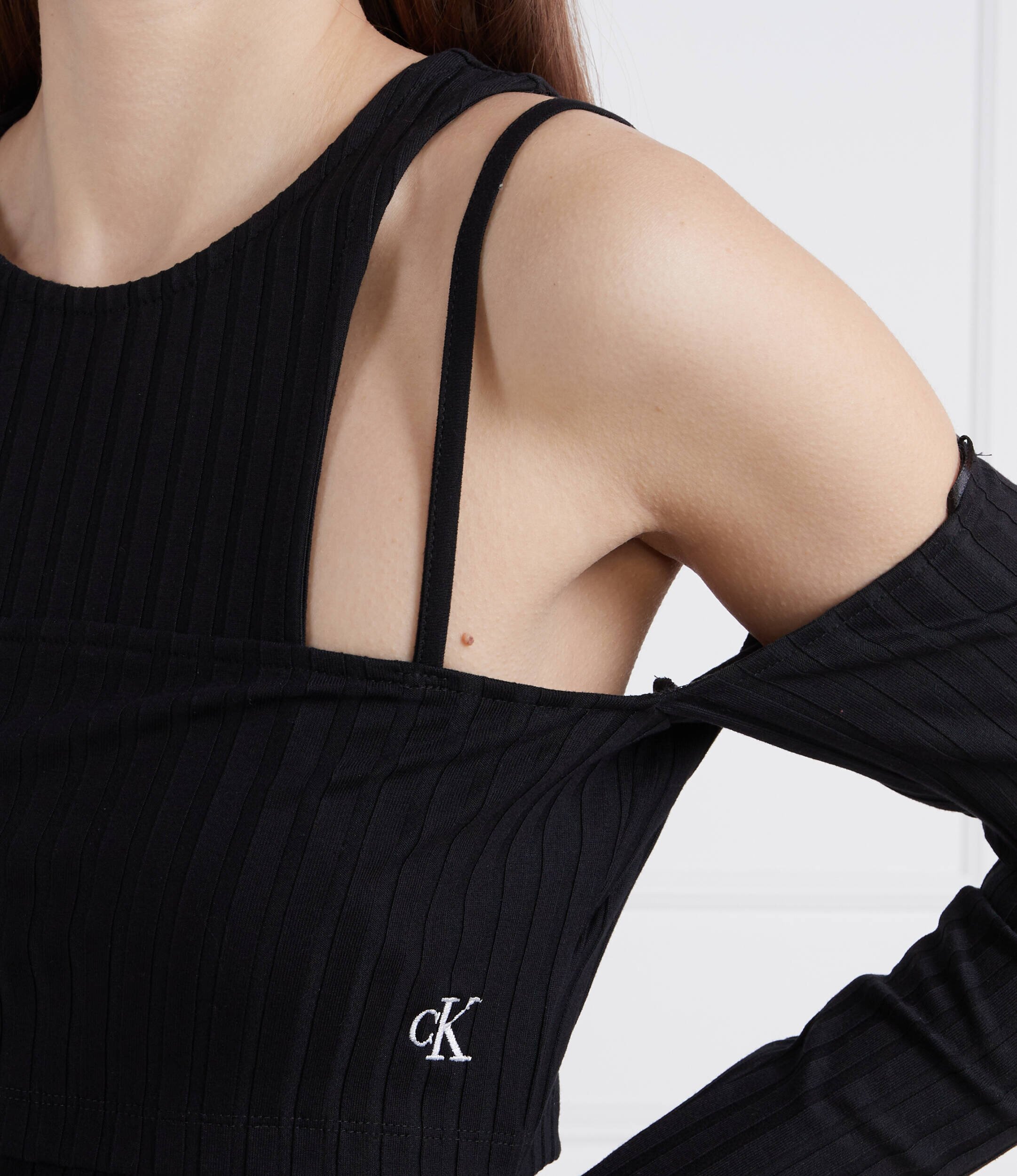 Calvin Klein Jeans Rochie RIB DOUBLE LAYER