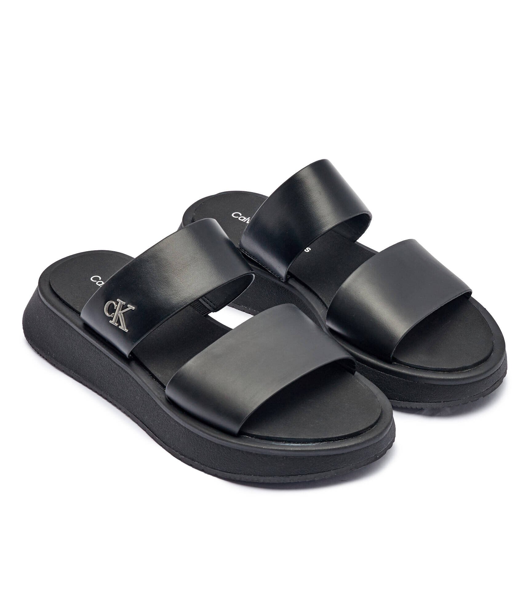 Calvin Klein Jeans Șlapi cu adaos de piele