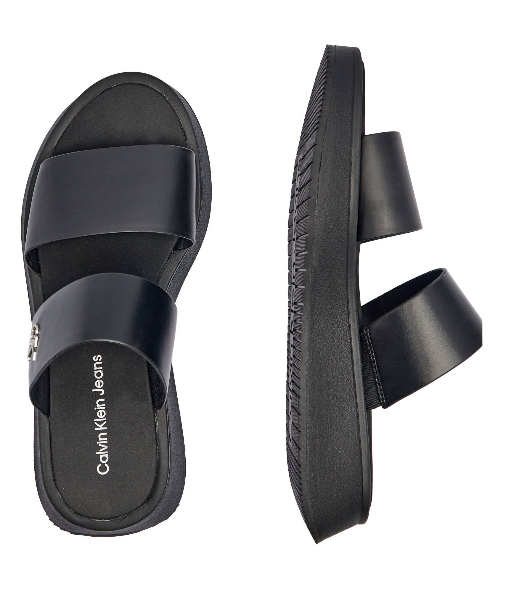 Calvin Klein Jeans Șlapi cu adaos de piele