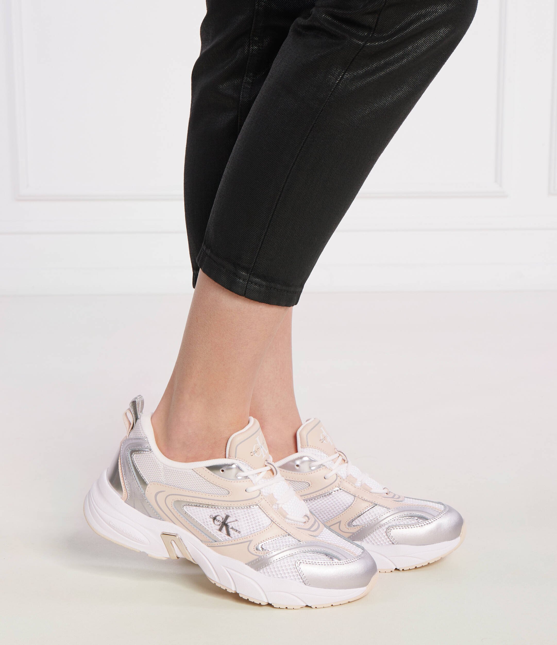 Calvin Klein Jeans Sneakers Retro Tennis cu adaos de piele