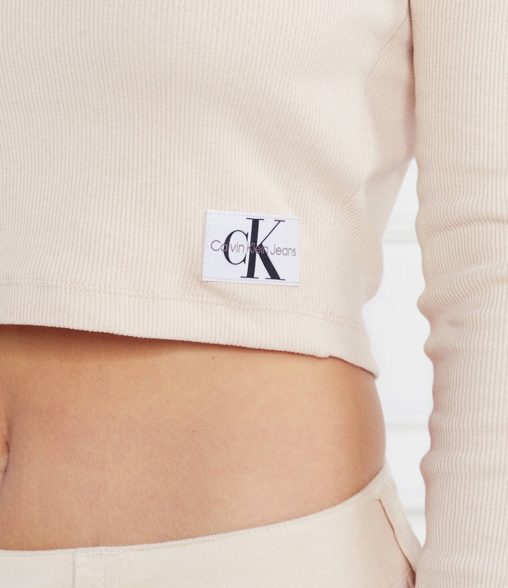 Calvin Klein Jeans Top SPLIT COLLAR RIB | Regular Fit