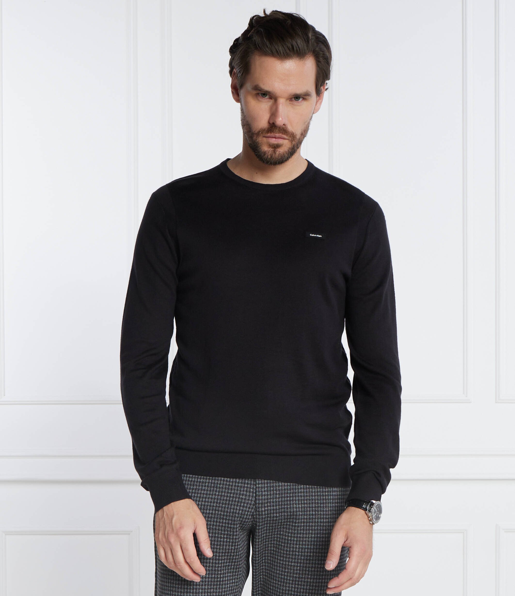 Calvin Klein Pulover SILK BLEND CN | Slim Fit cu adaos de mătase