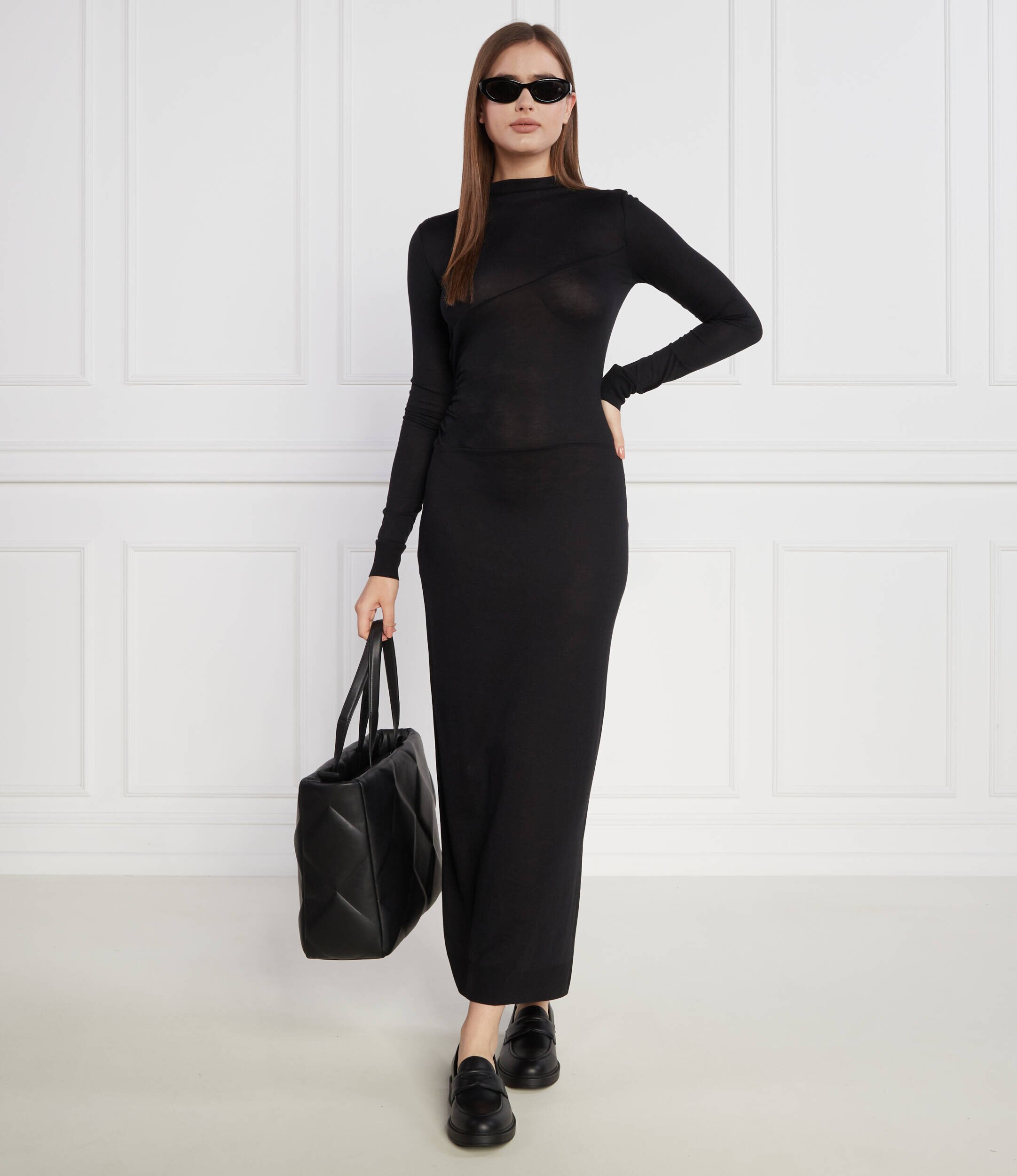 Calvin Klein Rochie GATHERED WAIST LYOCELL