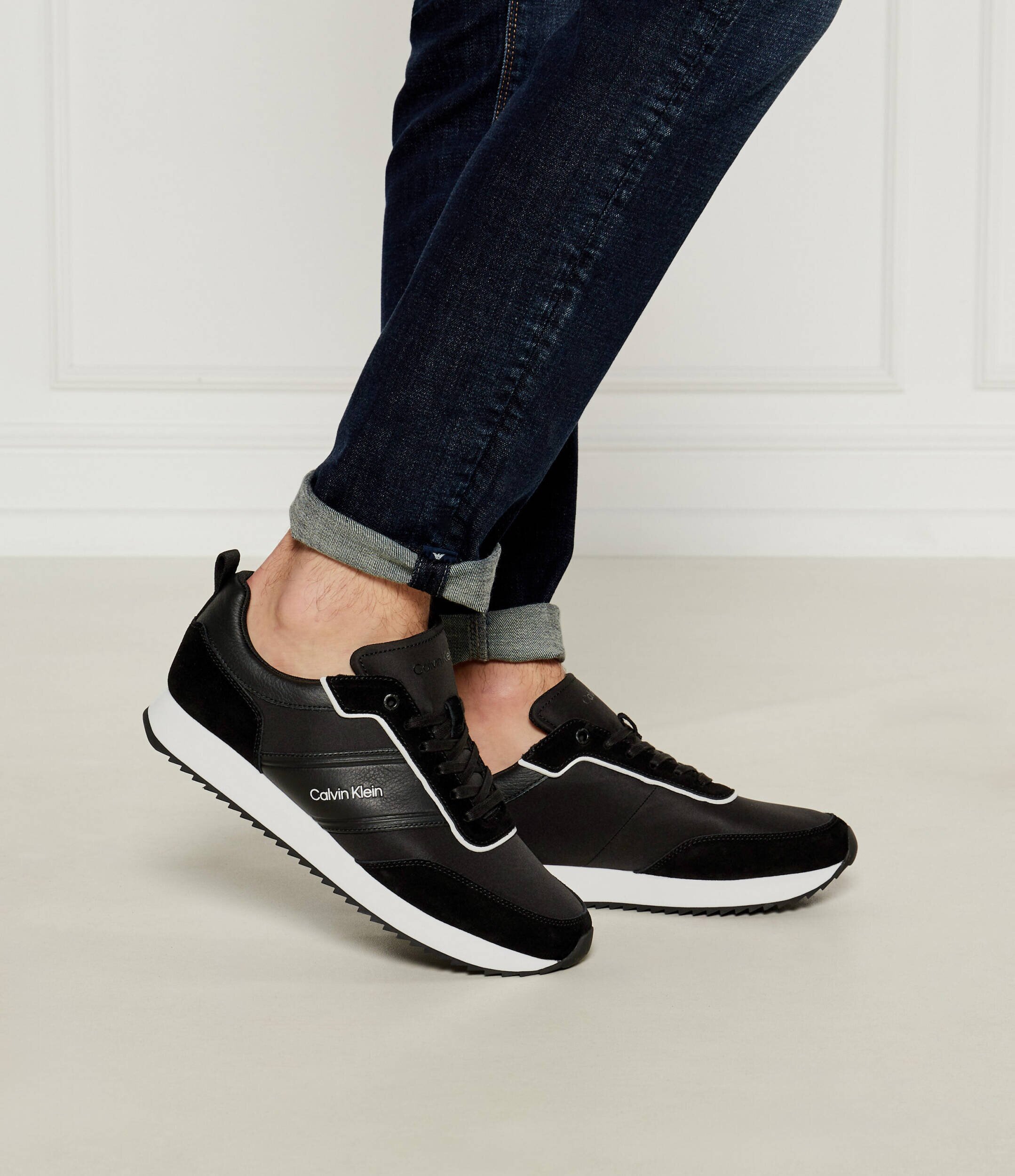 Calvin Klein Sneakers cu adaos de piele