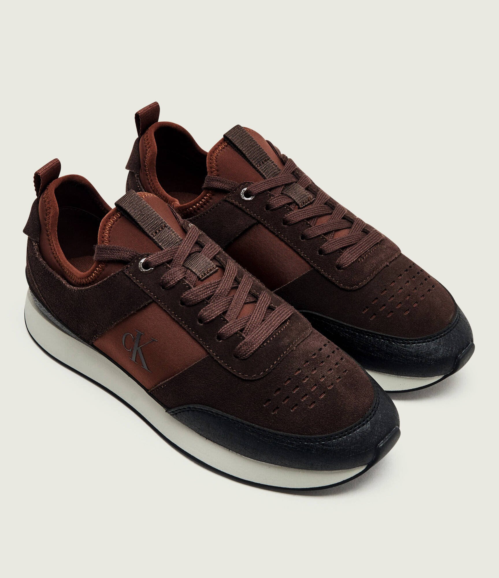 Calvin Klein Sneakers Retro Runner | piele întoarsă