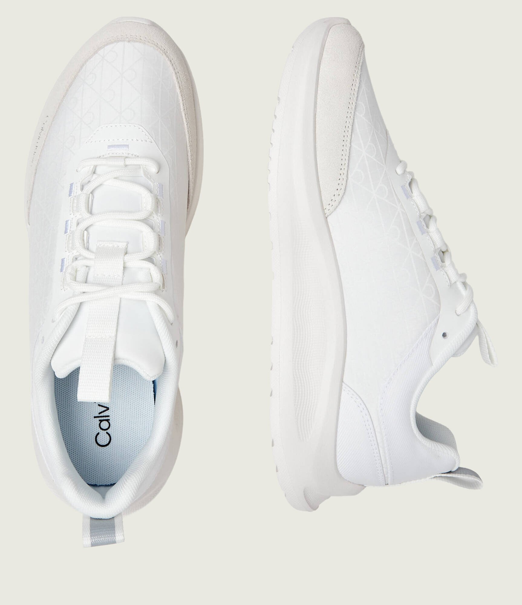 Calvin Klein Sneakers RUNN LACEUP AOP | piele întoarsă