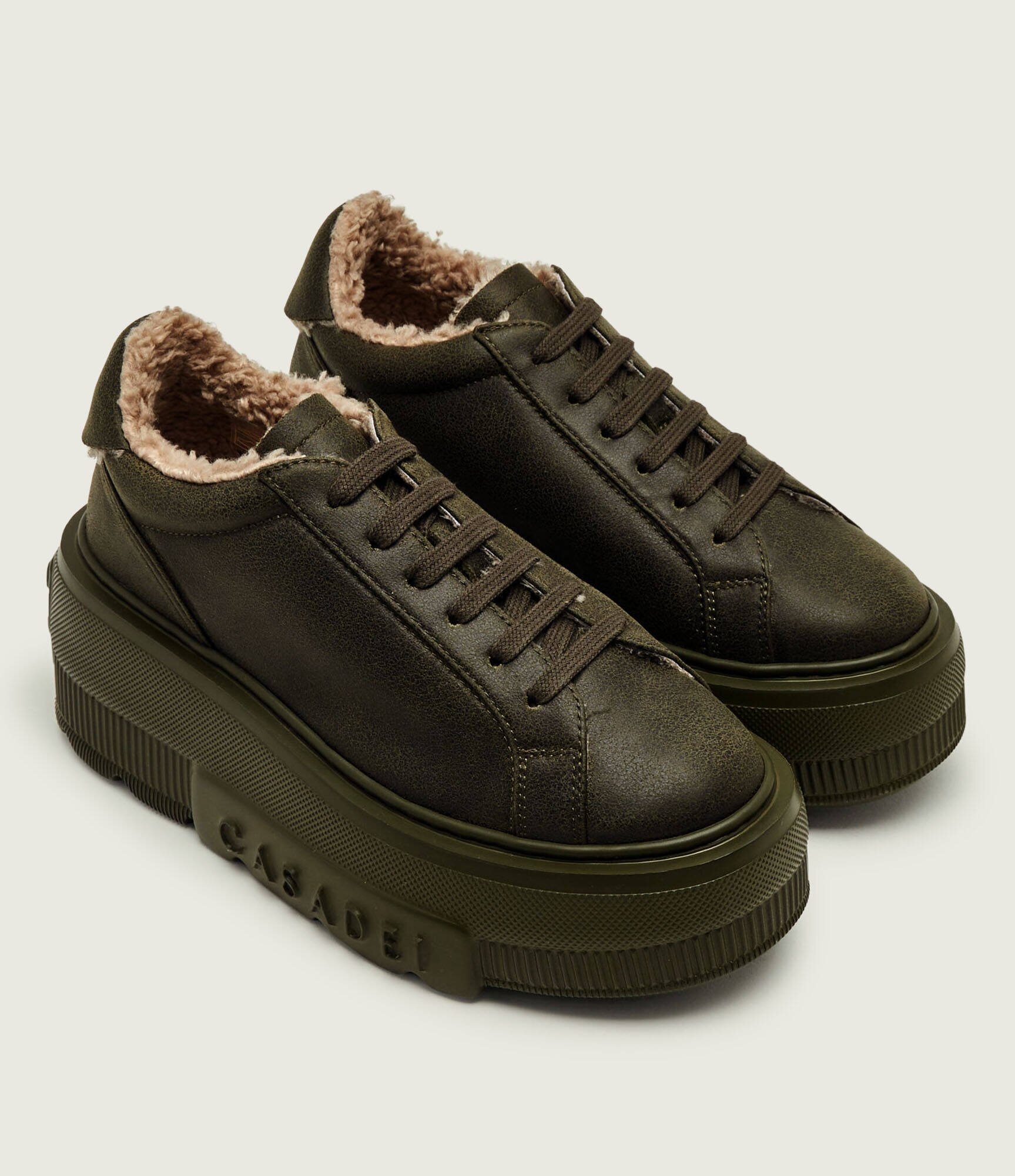 Casadei De piele căptușite sneakers Nexus | shearling cu adaos de lână