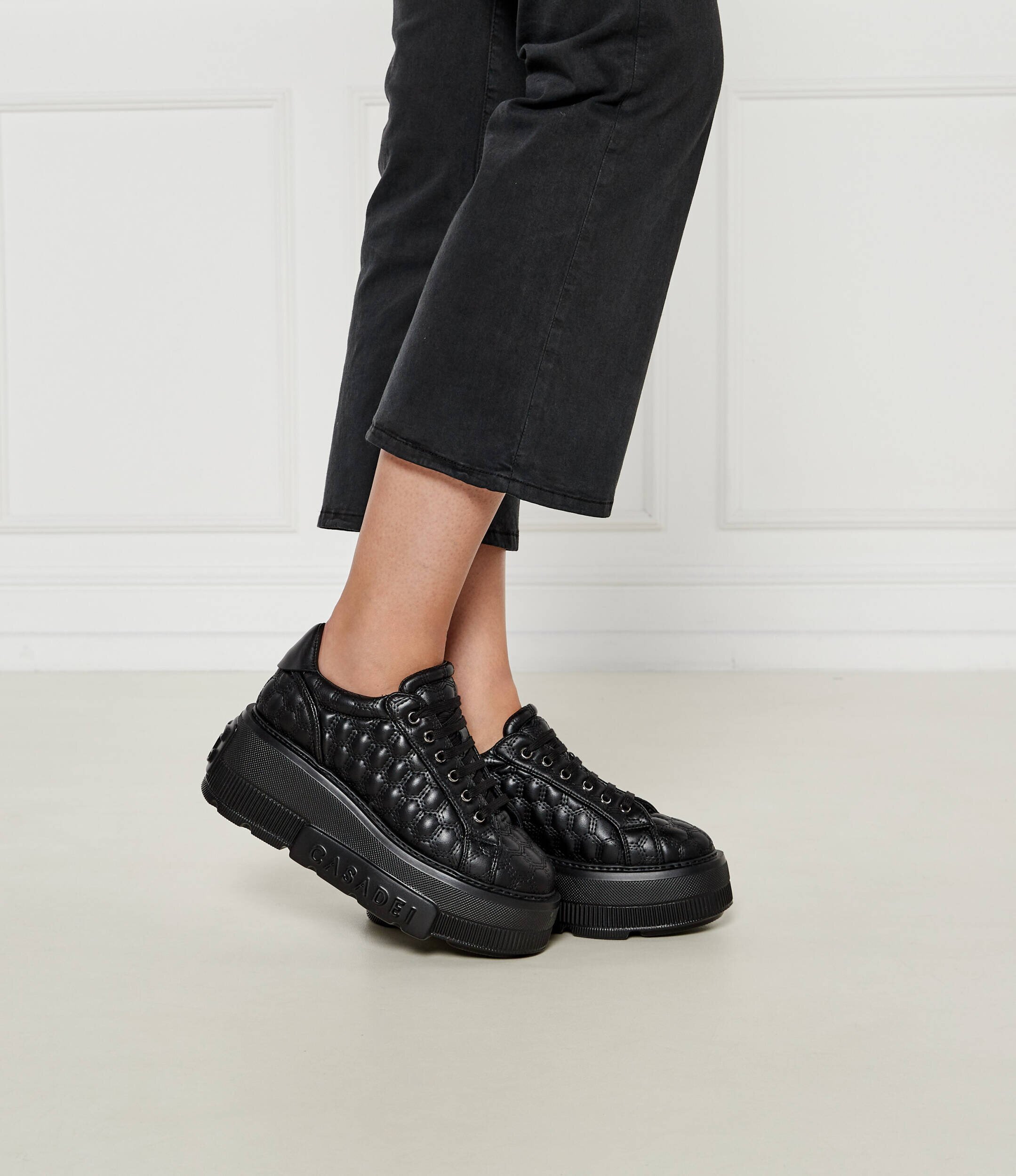 Casadei Sneakers cu adaos de piele