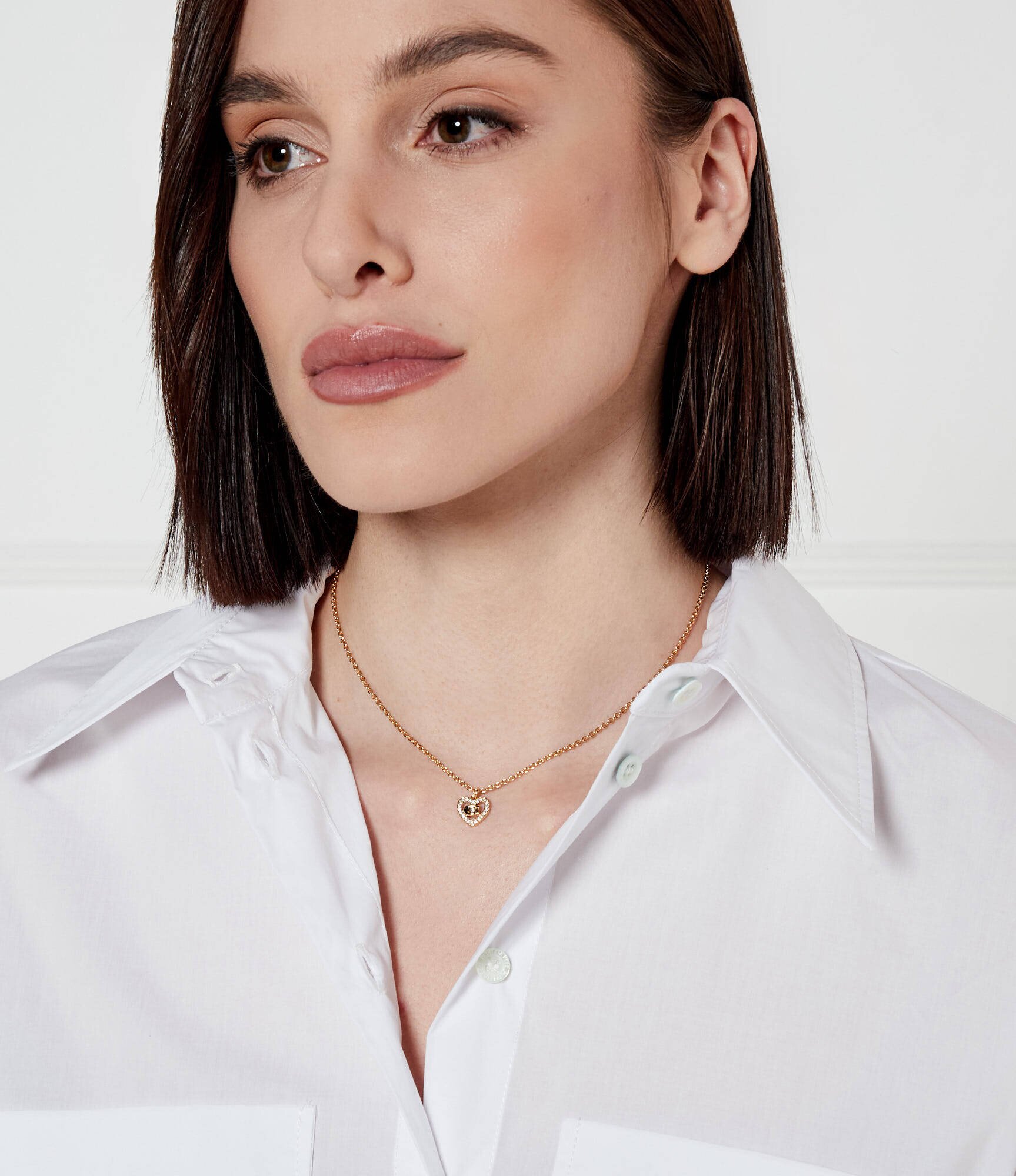 Coach Colier Signature C Pavé Heart