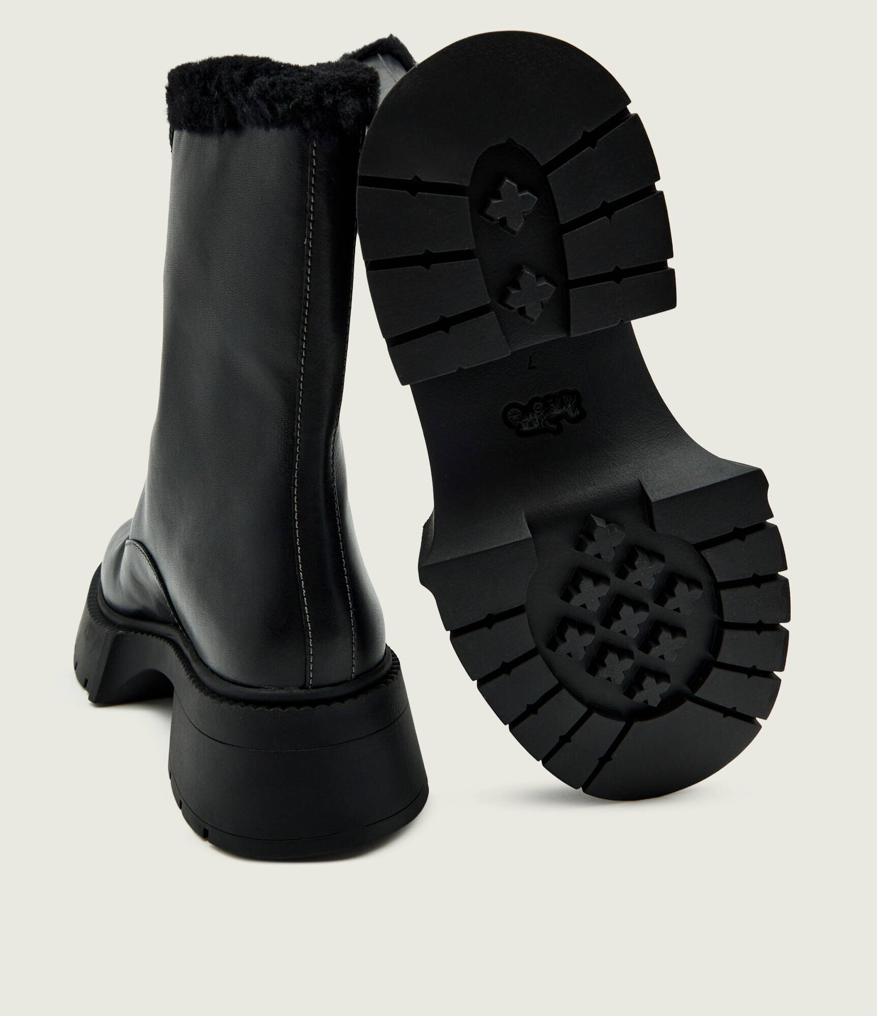 Coach De piele botine cu platformă LEAH | shearling