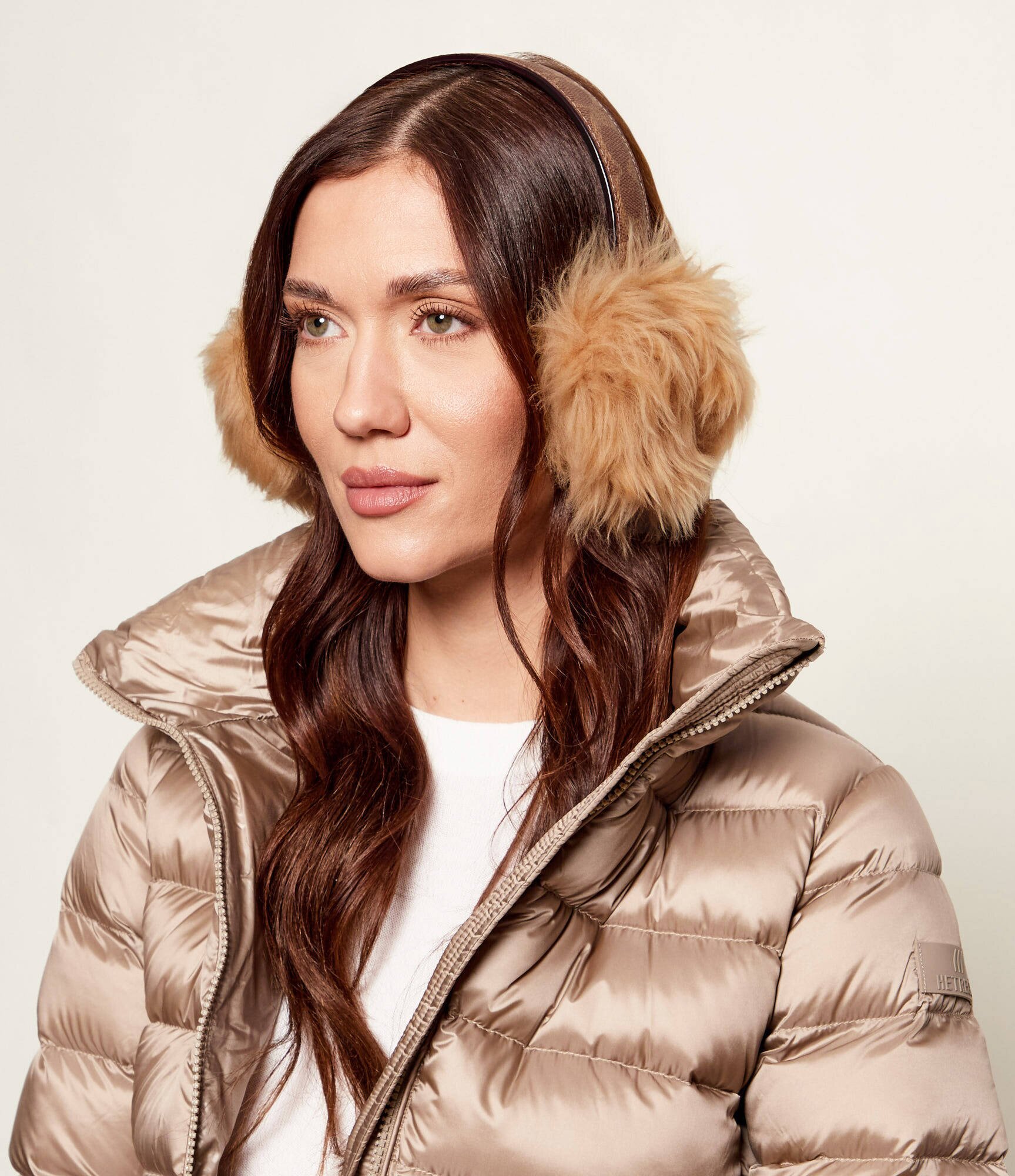 Coach De piele căști SIGNATURE C | shearling