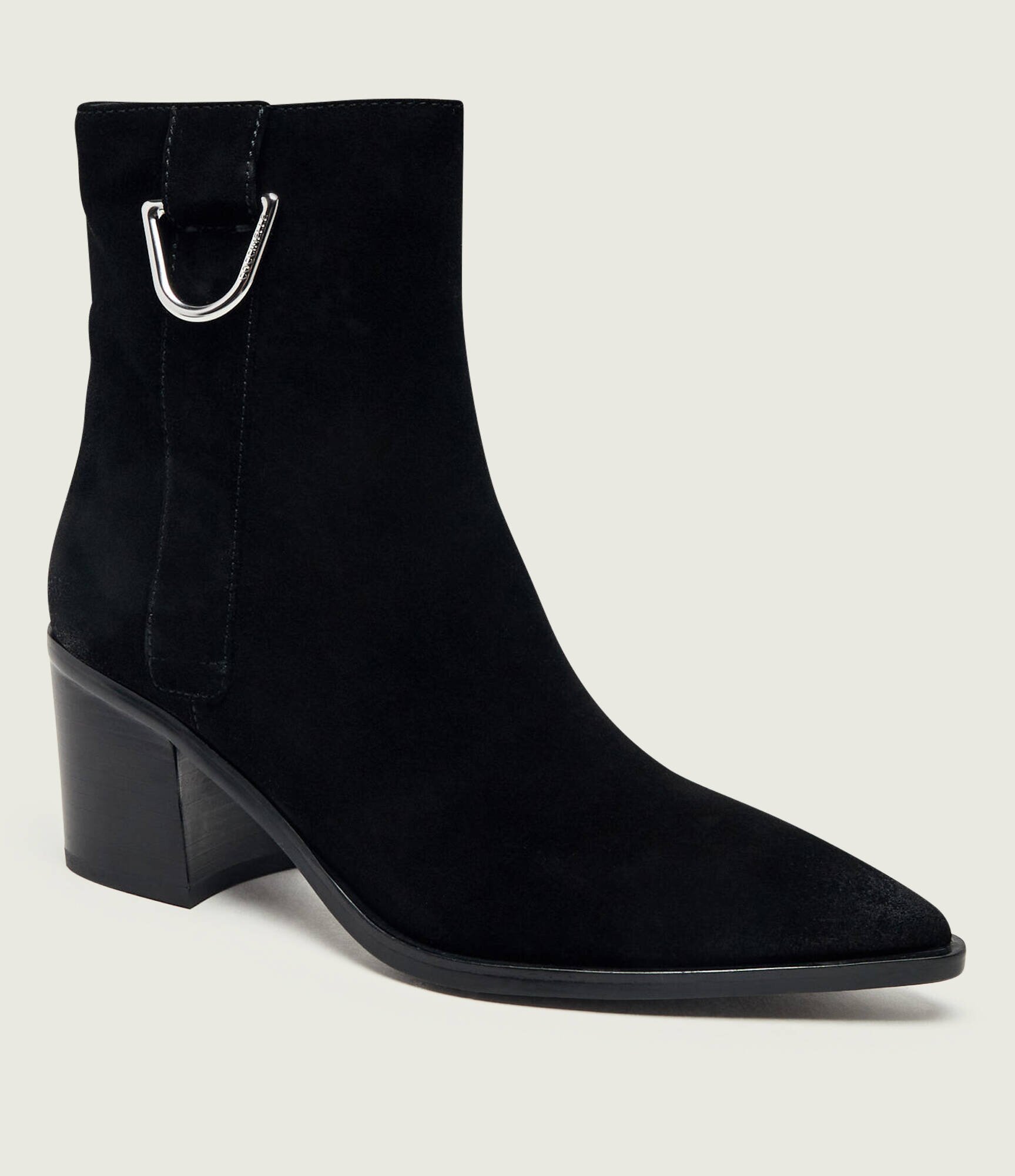 Coccinelle Botine cu toc Gretel | piele întoarsă