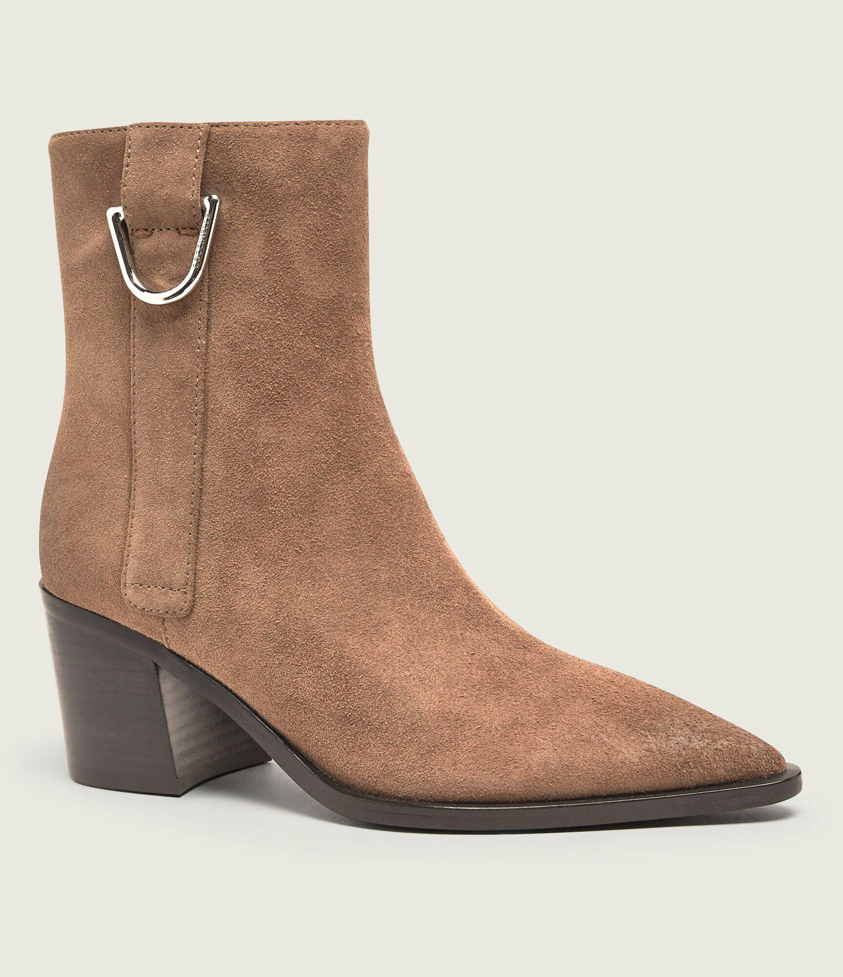 Coccinelle Botine cu toc Gretel | piele întoarsă
