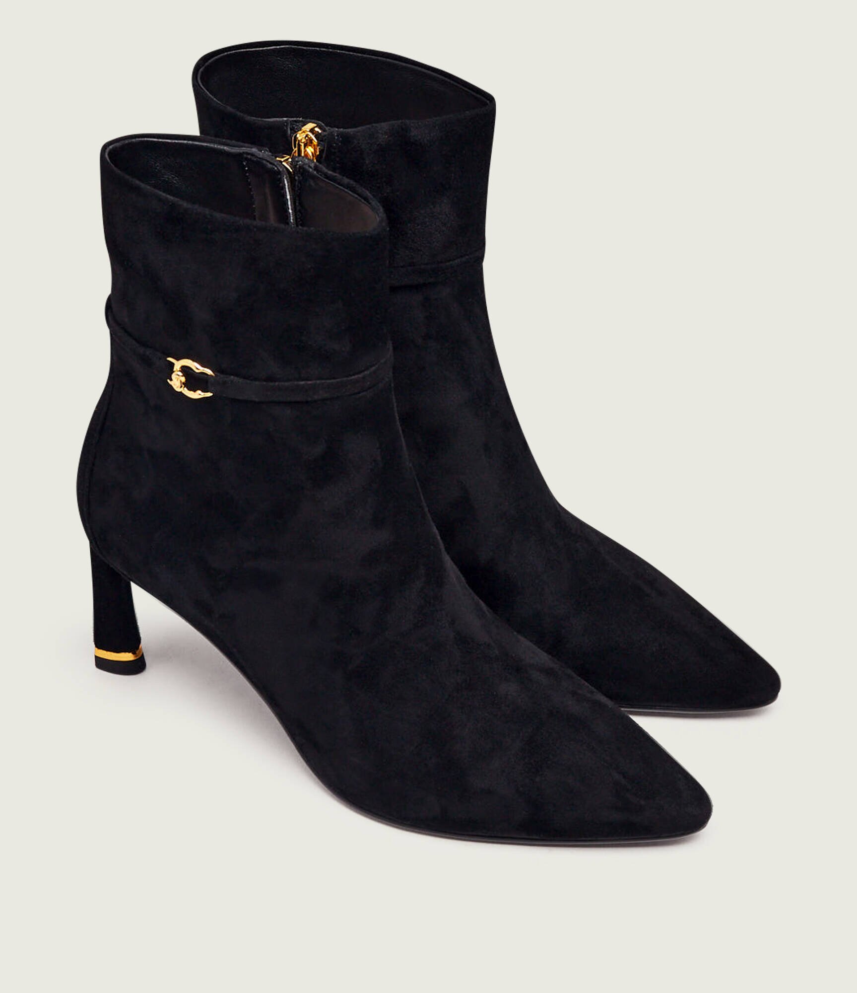 Coccinelle Botine cu toc subțire C-Look | piele întoarsă