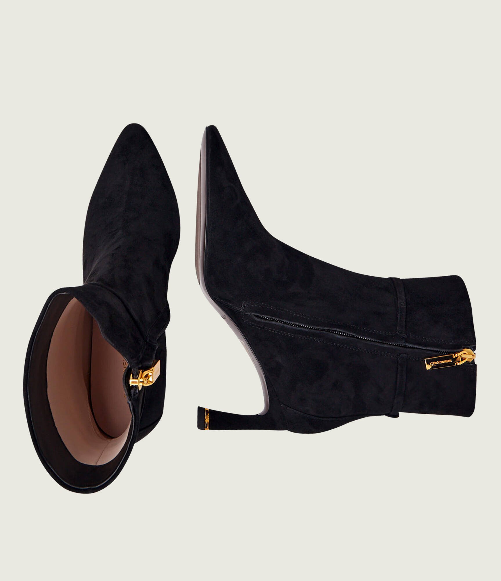 Coccinelle Botine cu toc subțire C-Look | piele întoarsă
