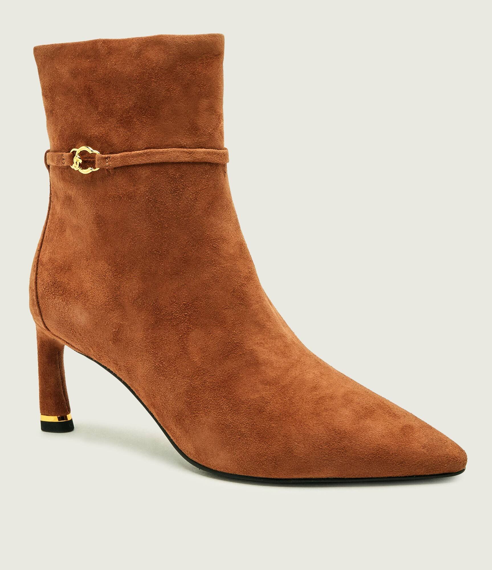 Coccinelle Botine cu toc subțire C-Look | piele întoarsă