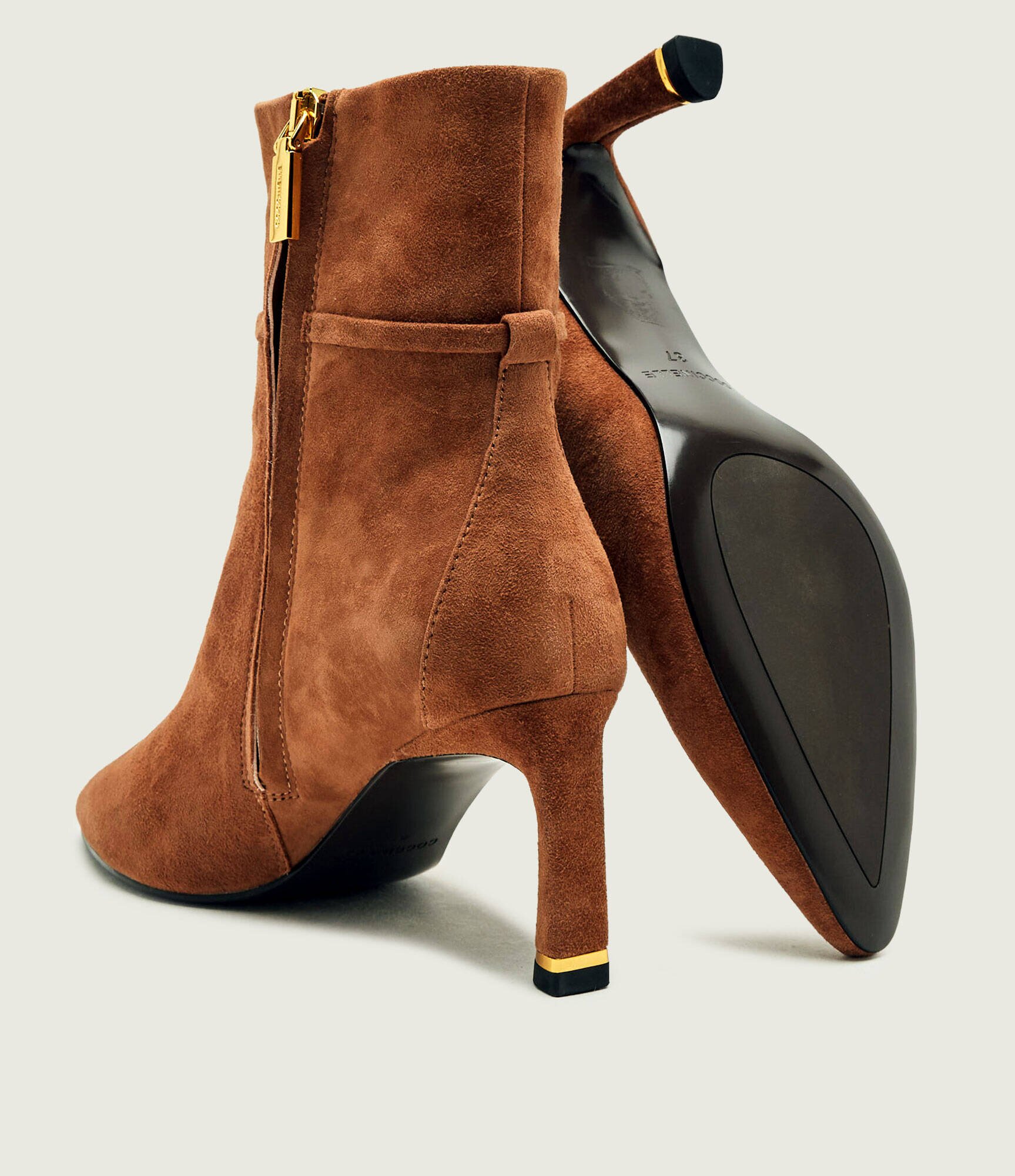 Coccinelle Botine cu toc subțire C-Look | piele întoarsă