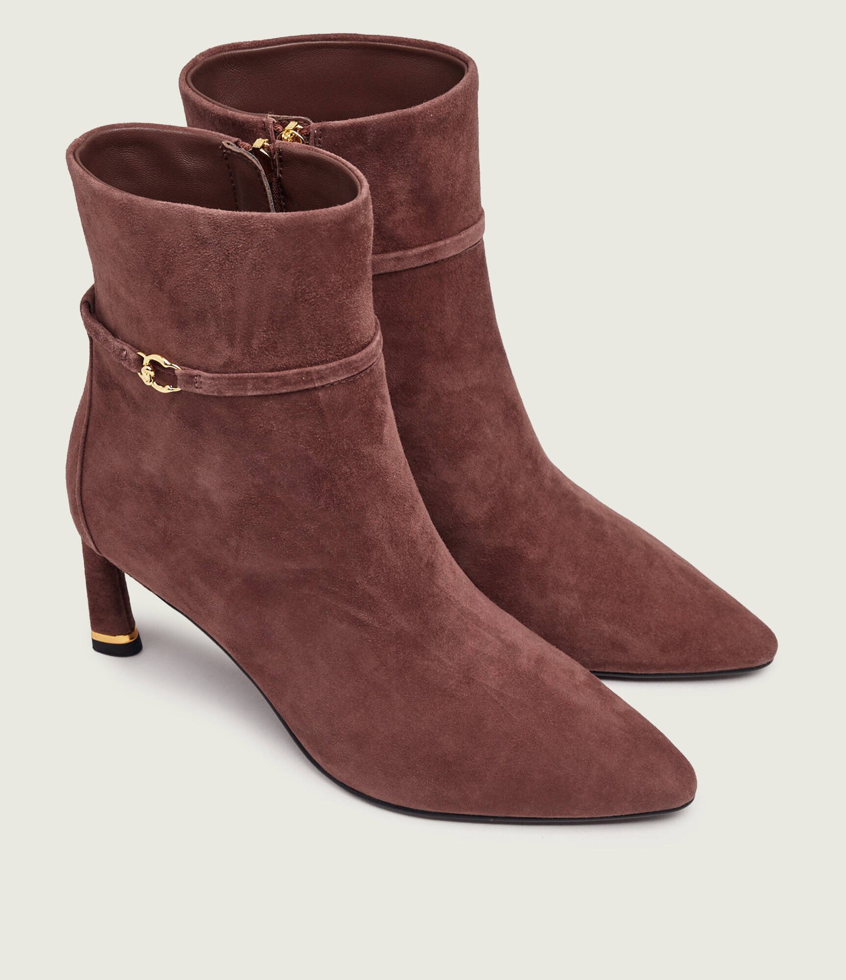 Coccinelle Botine cu toc subțire C-Look | piele întoarsă
