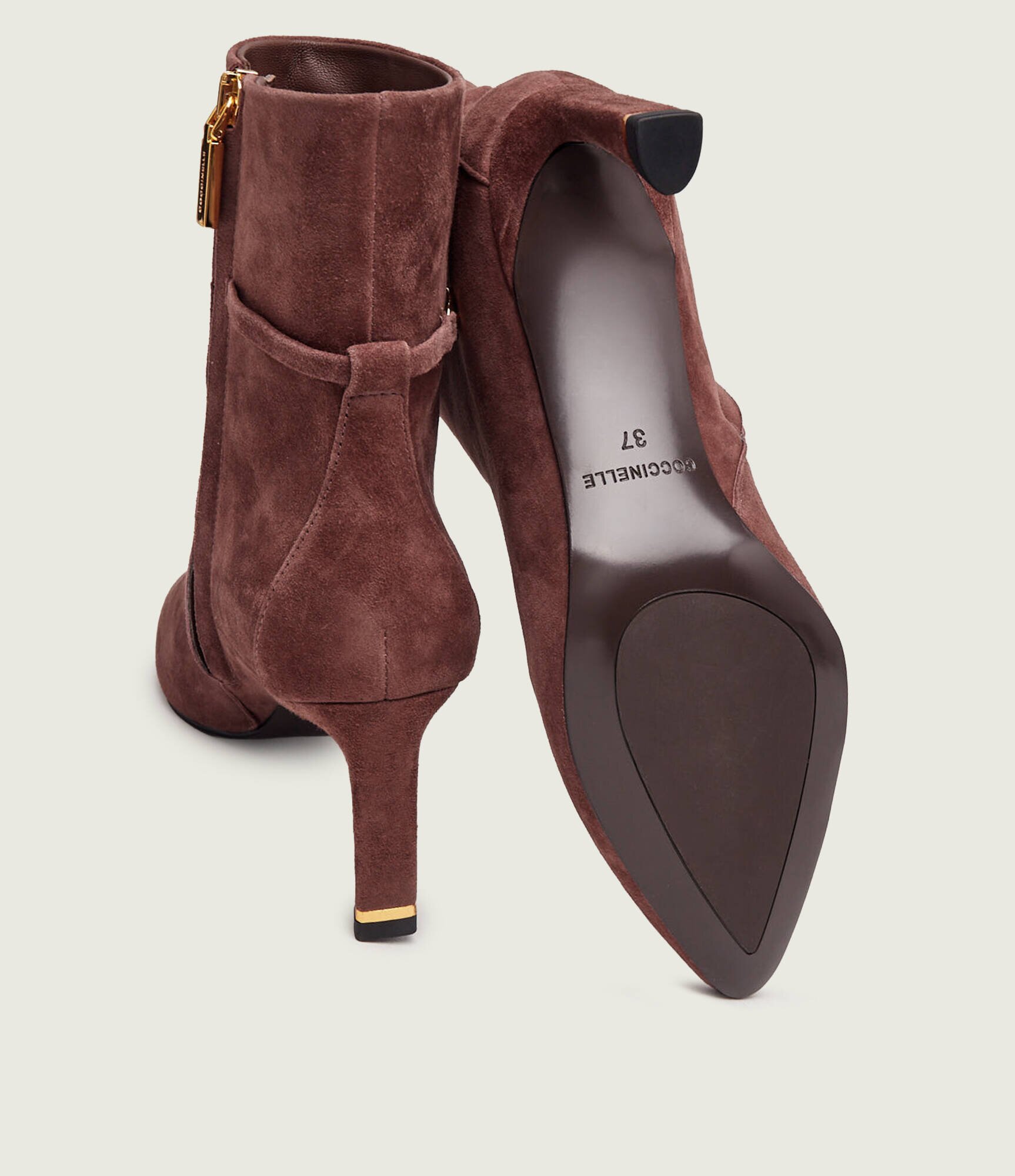 Coccinelle Botine cu toc subțire C-Look | piele întoarsă