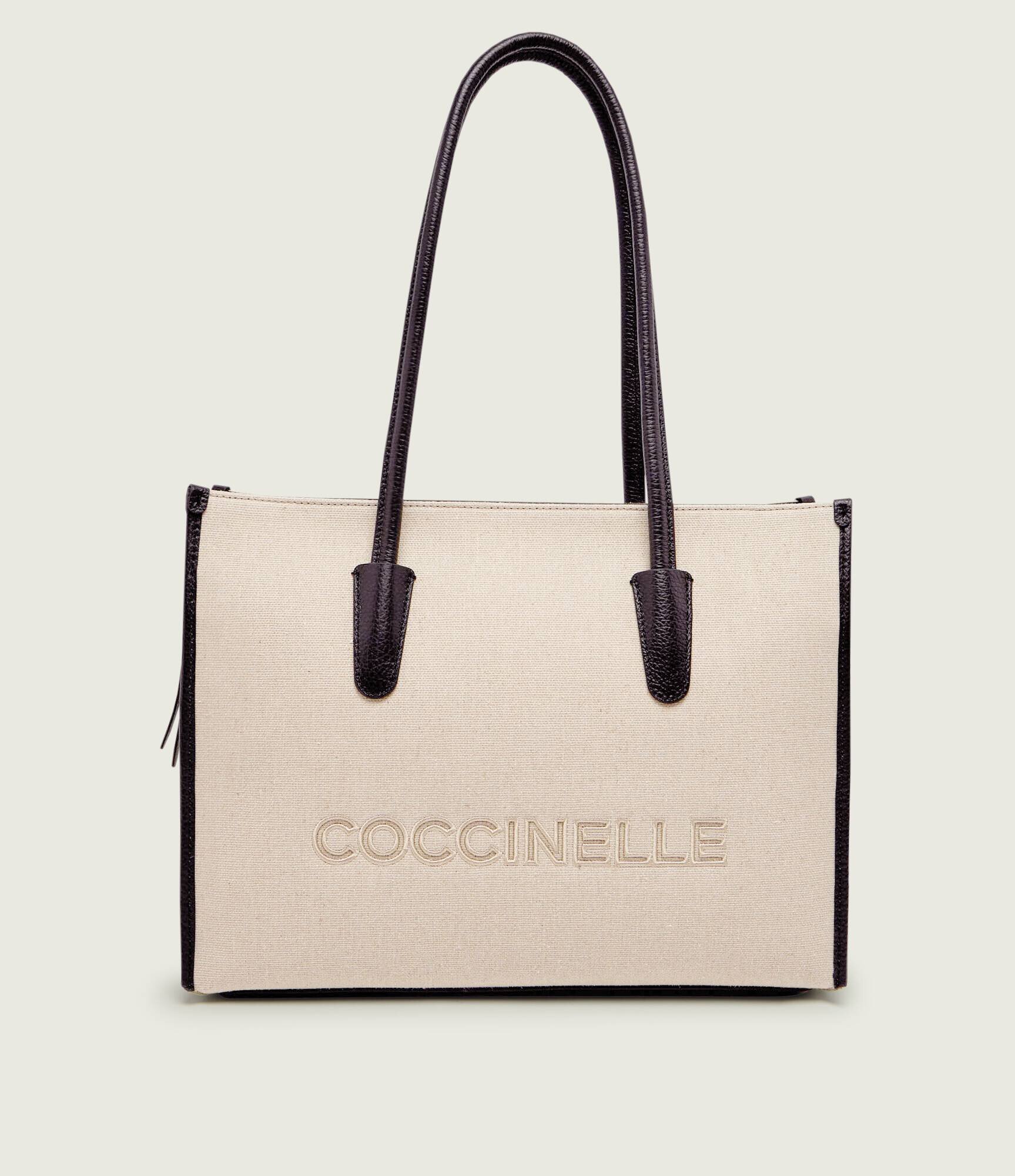Coccinelle De in geantă shopper Myrtha cu adaos de piele