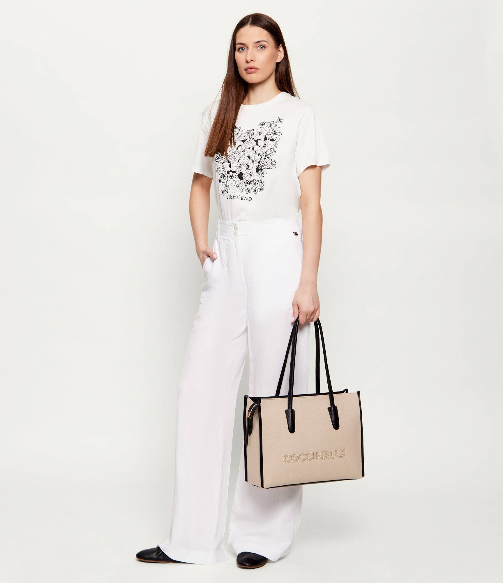 Coccinelle De in geantă shopper Myrtha cu adaos de piele