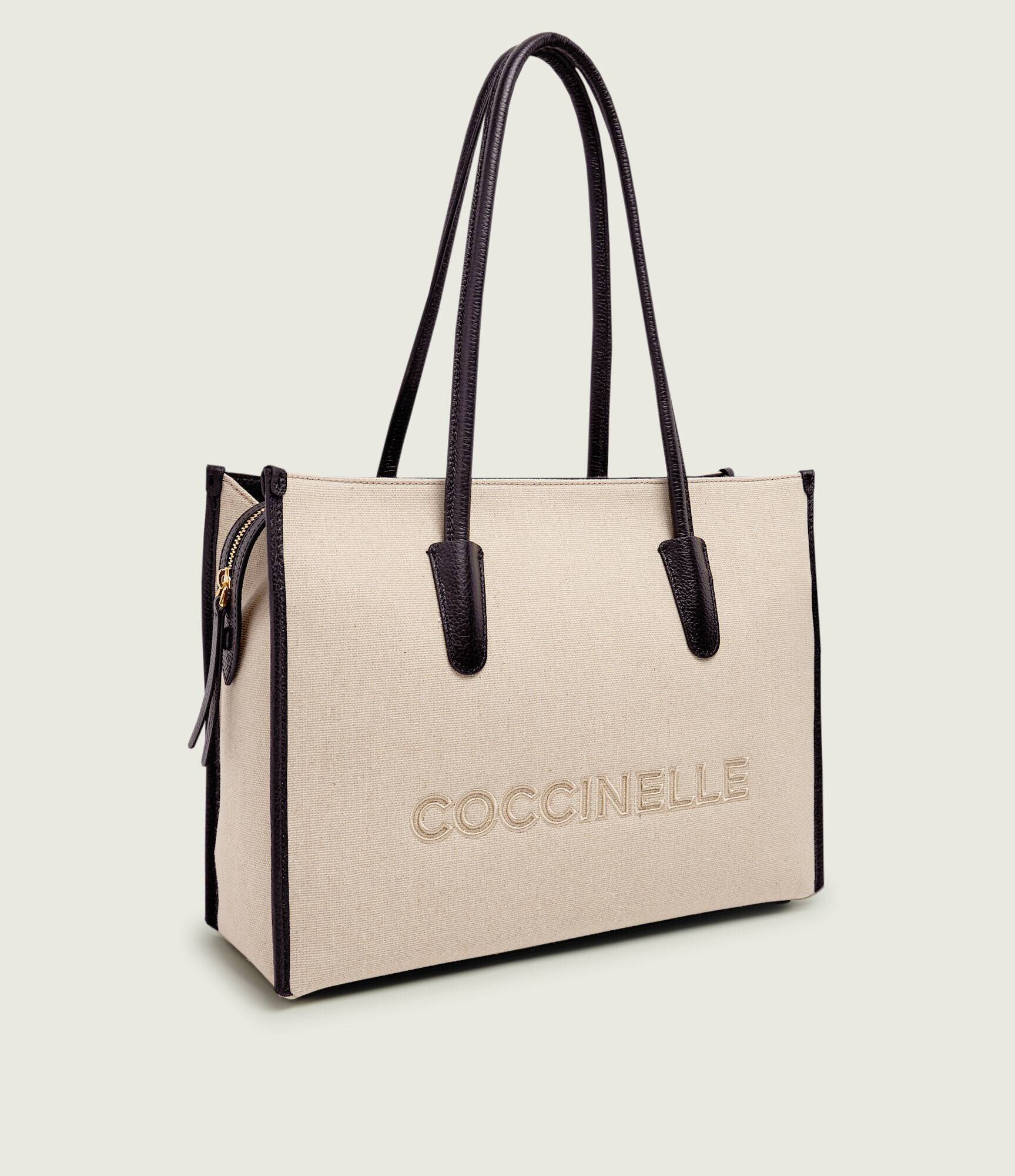 Coccinelle De in geantă shopper Myrtha cu adaos de piele