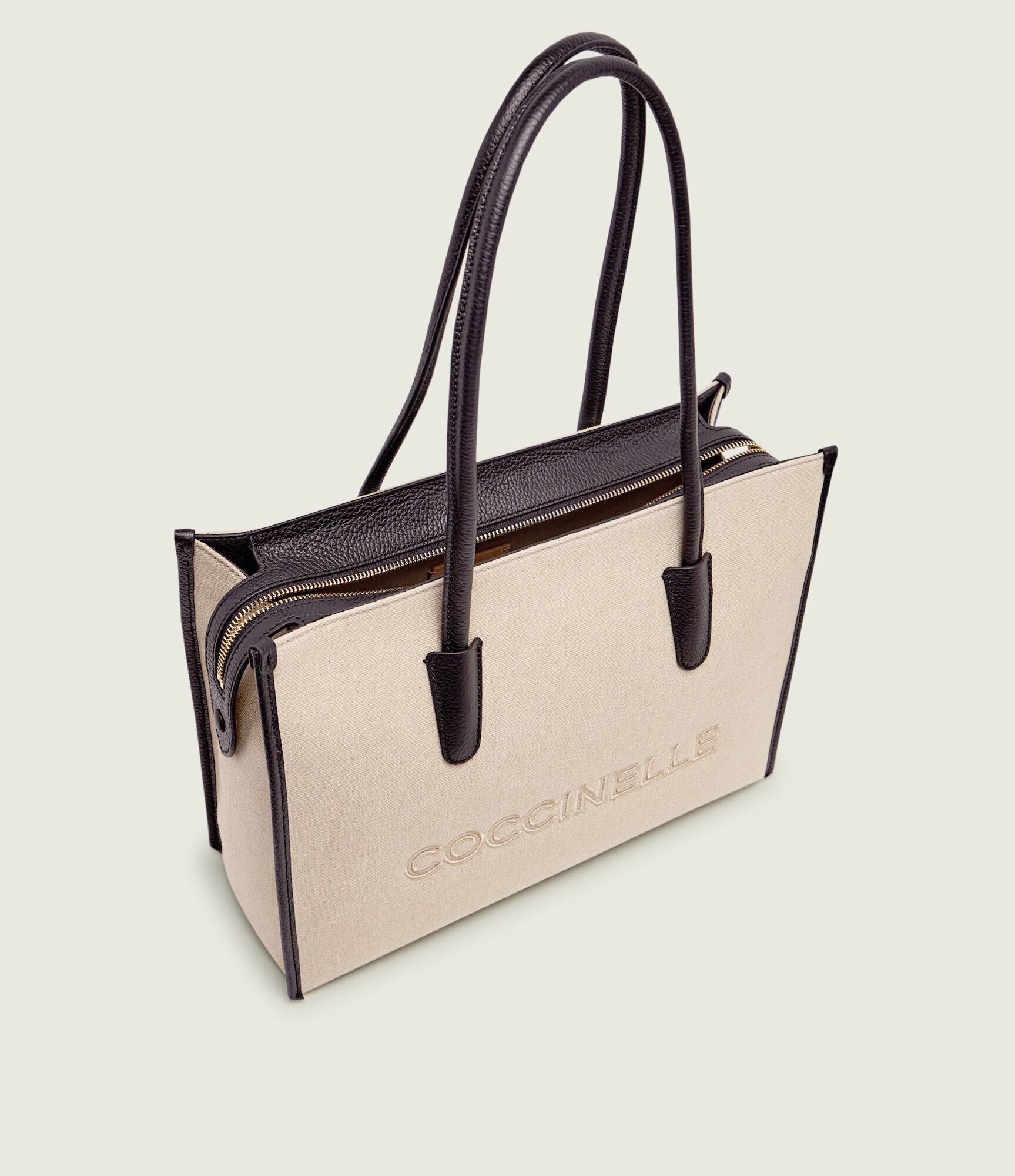 Coccinelle De in geantă shopper Myrtha cu adaos de piele
