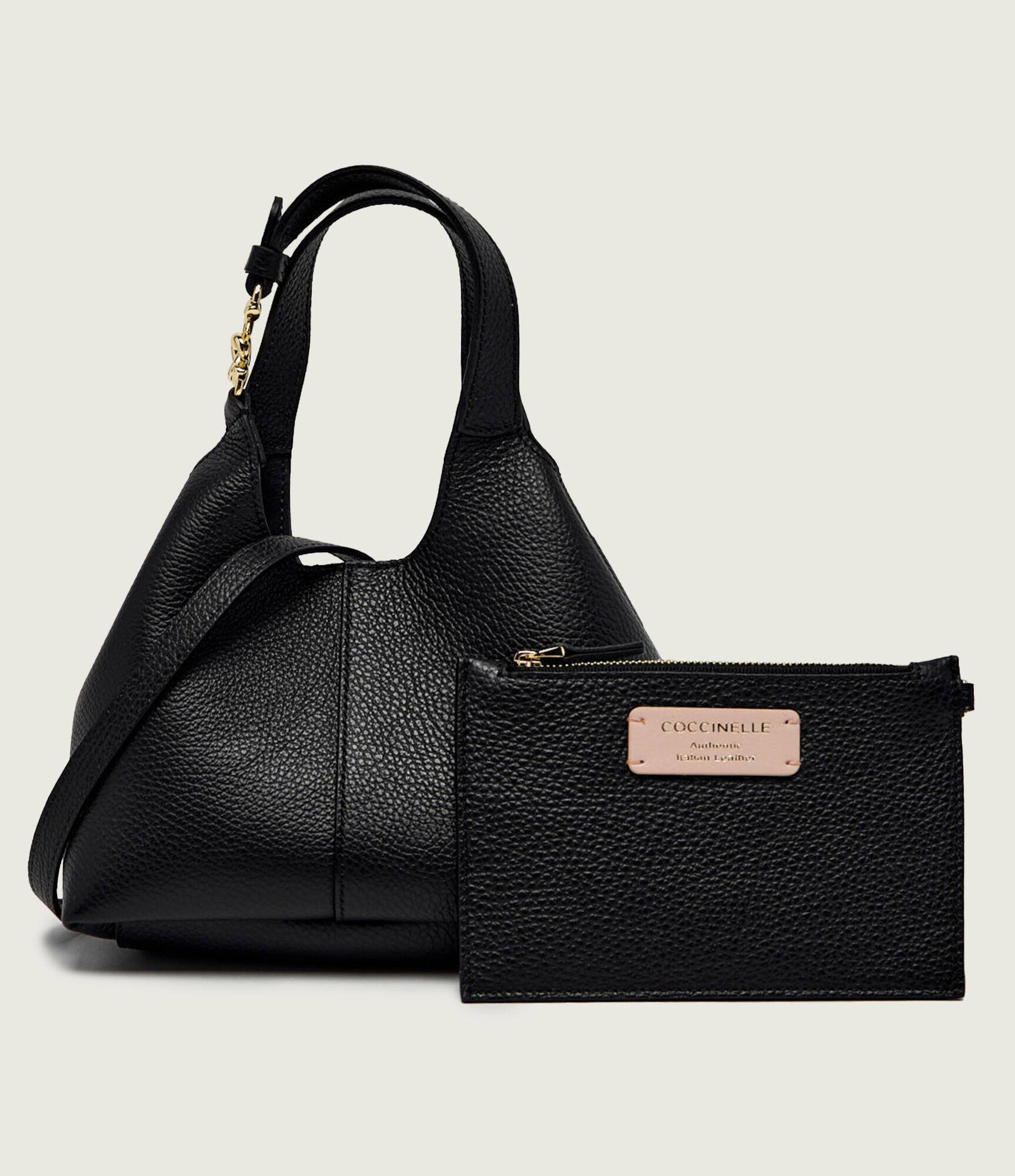 Coccinelle De piele cufăr + borsetă C-Easy