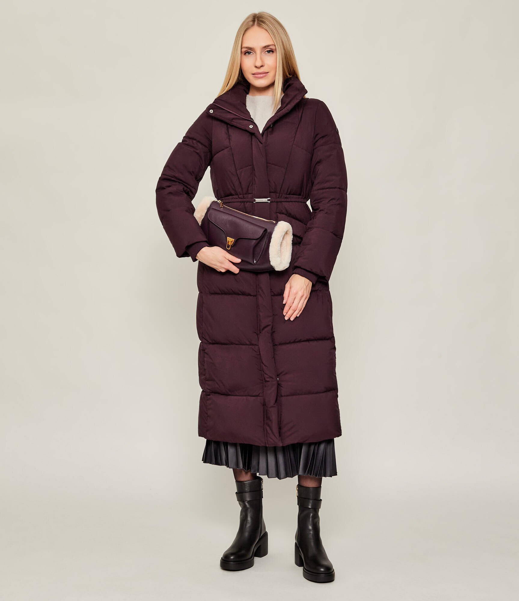 Coccinelle De piele geantă pe umăr Beat | shearling