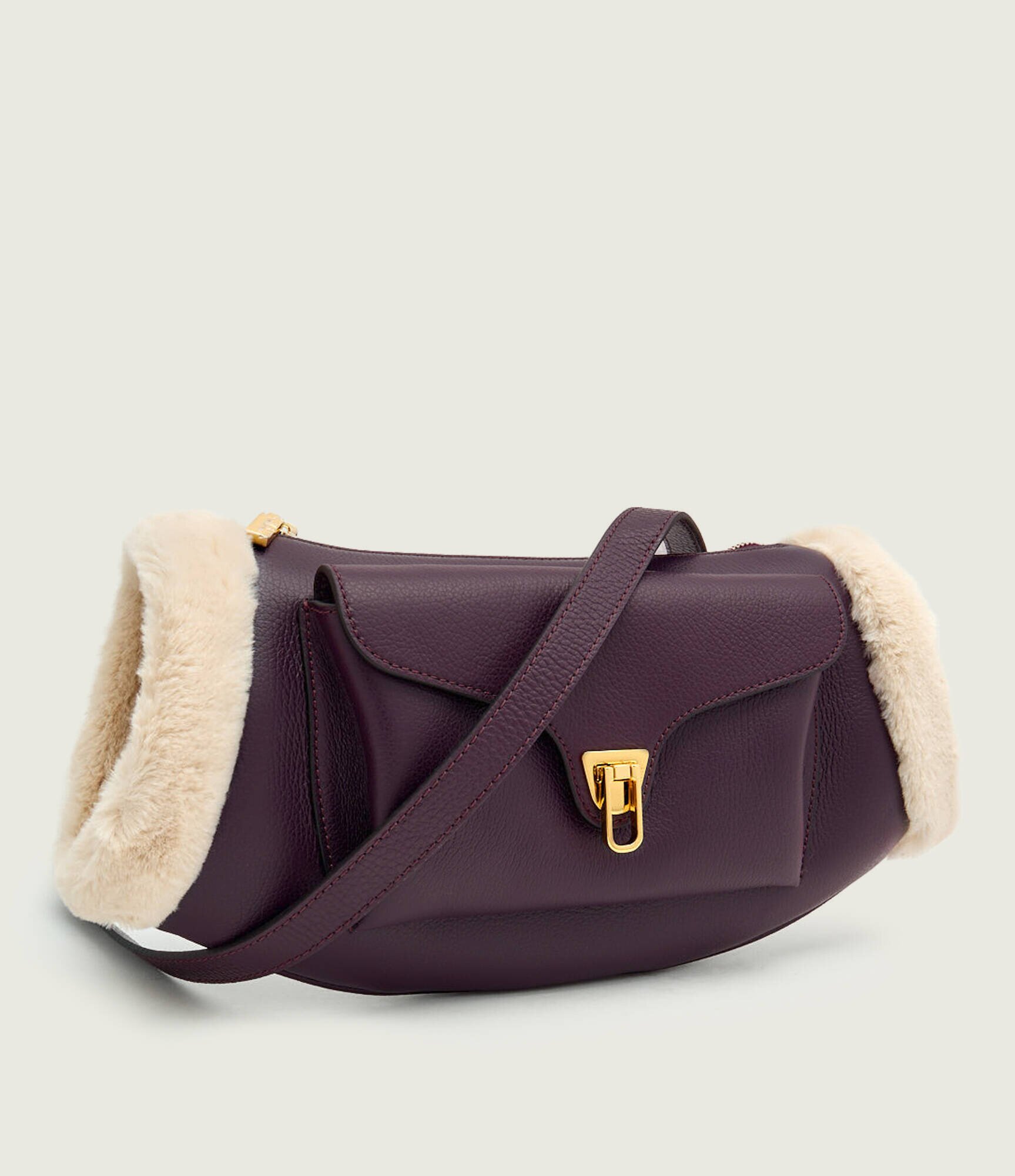 Coccinelle De piele geantă pe umăr Beat | shearling