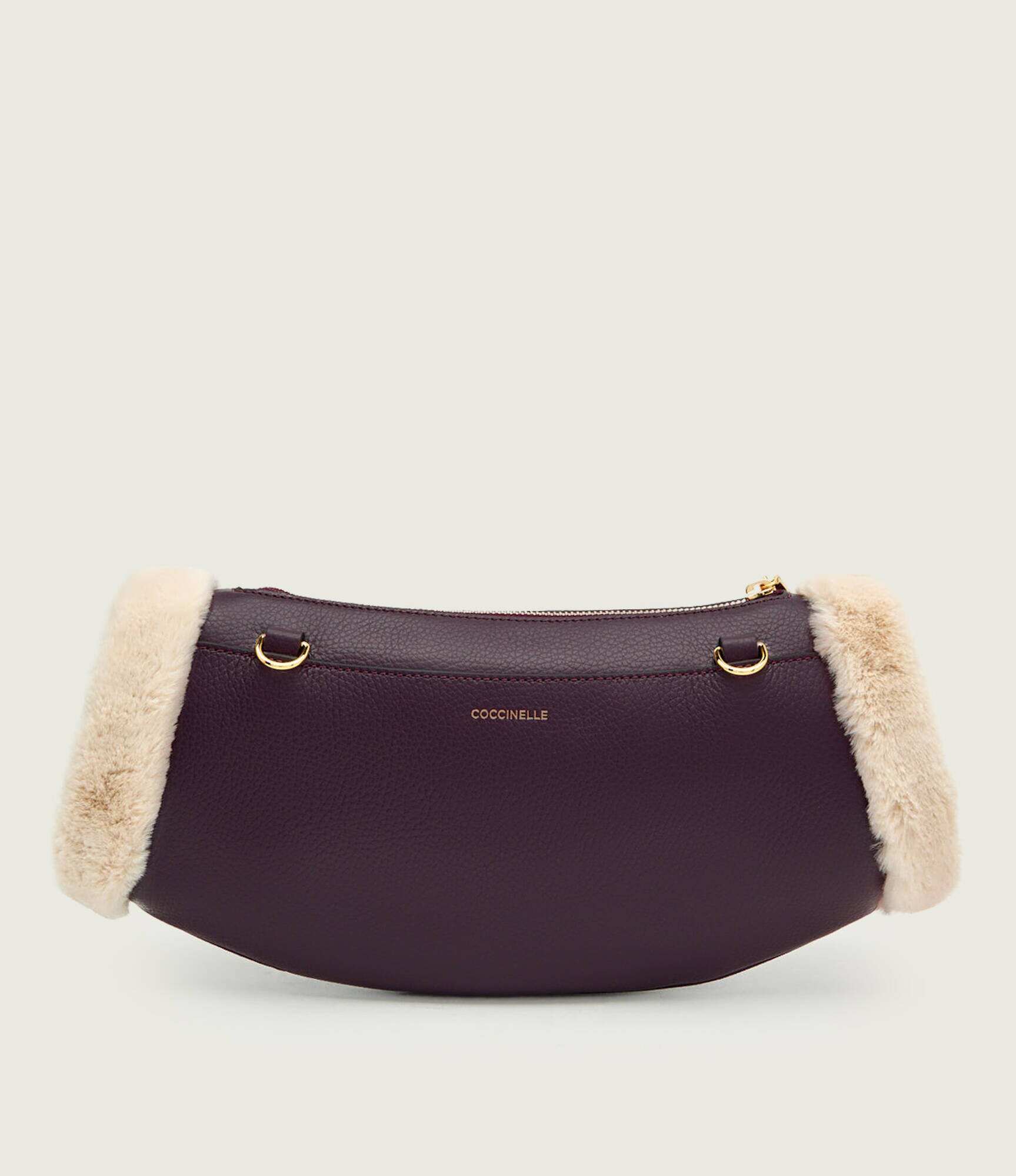 Coccinelle De piele geantă pe umăr Beat | shearling