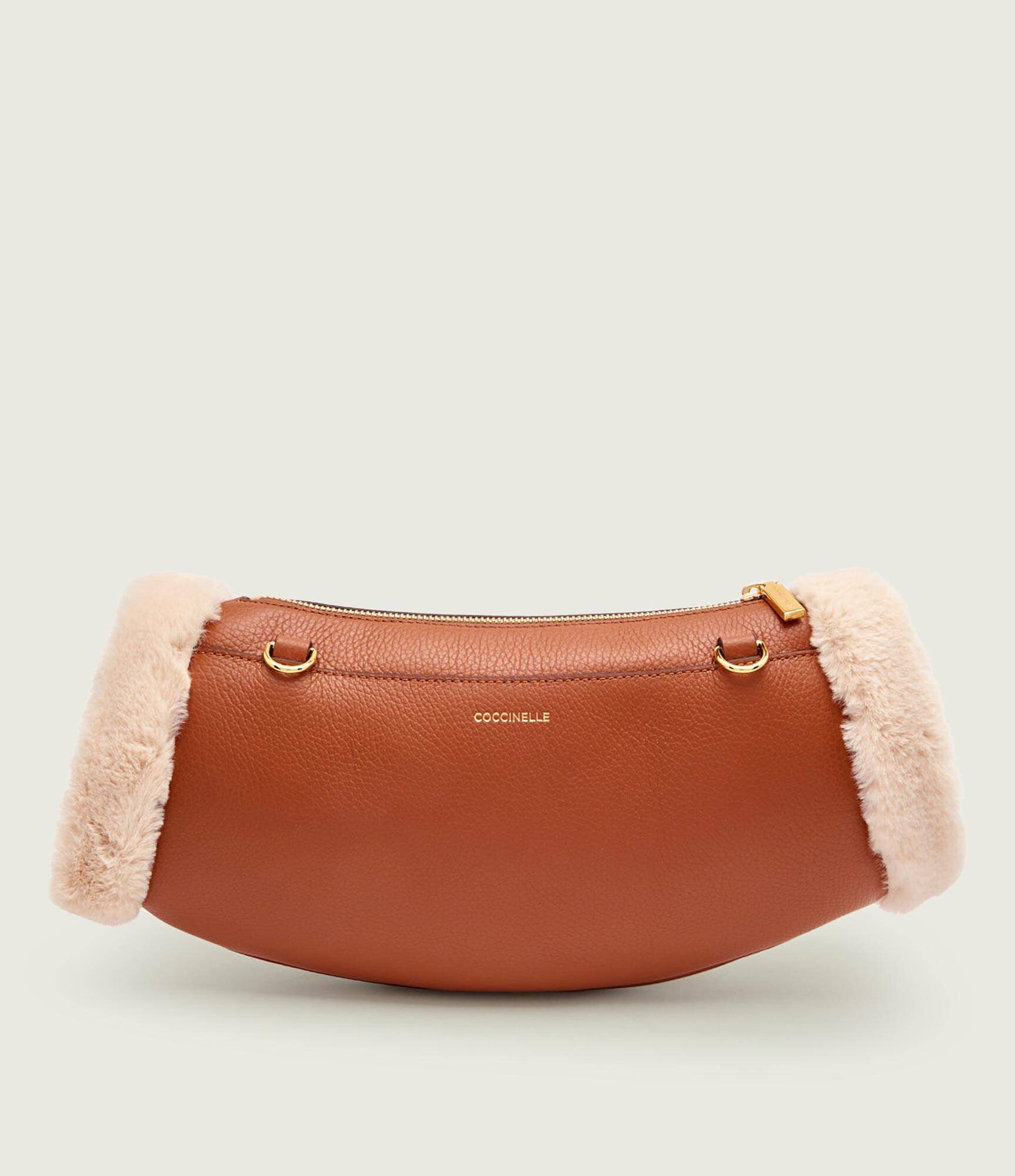 Coccinelle De piele geantă pe umăr Beat | shearling