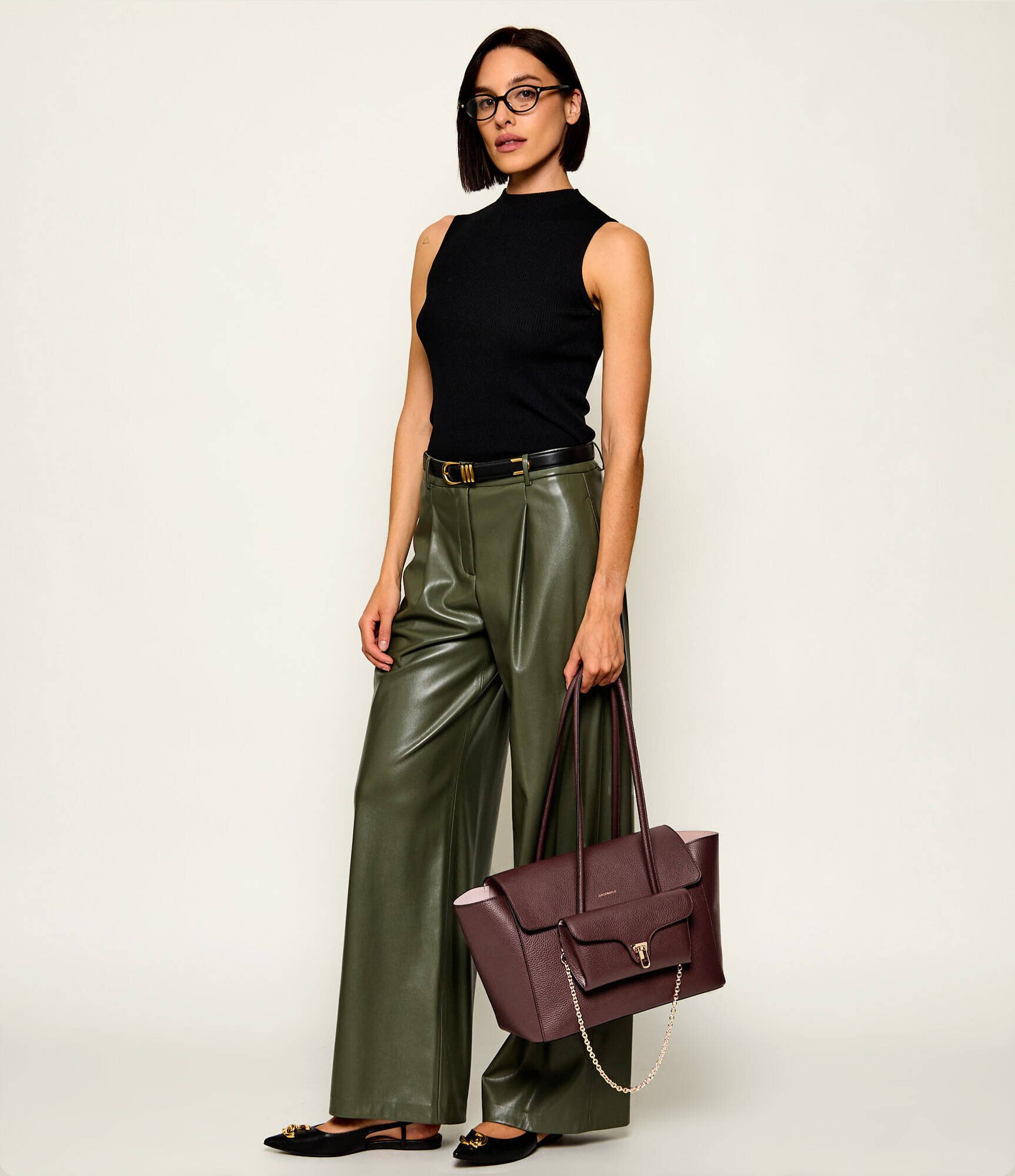 Coccinelle De piele geantă shopper 4w1 Double Beat
