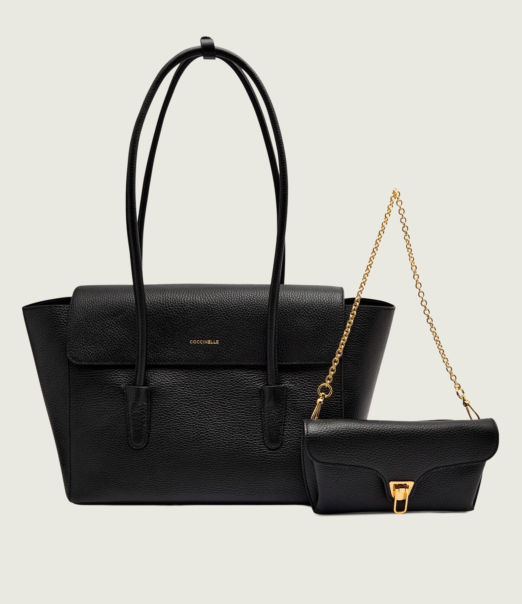 Coccinelle De piele geantă shopper 4w1 Double Beat