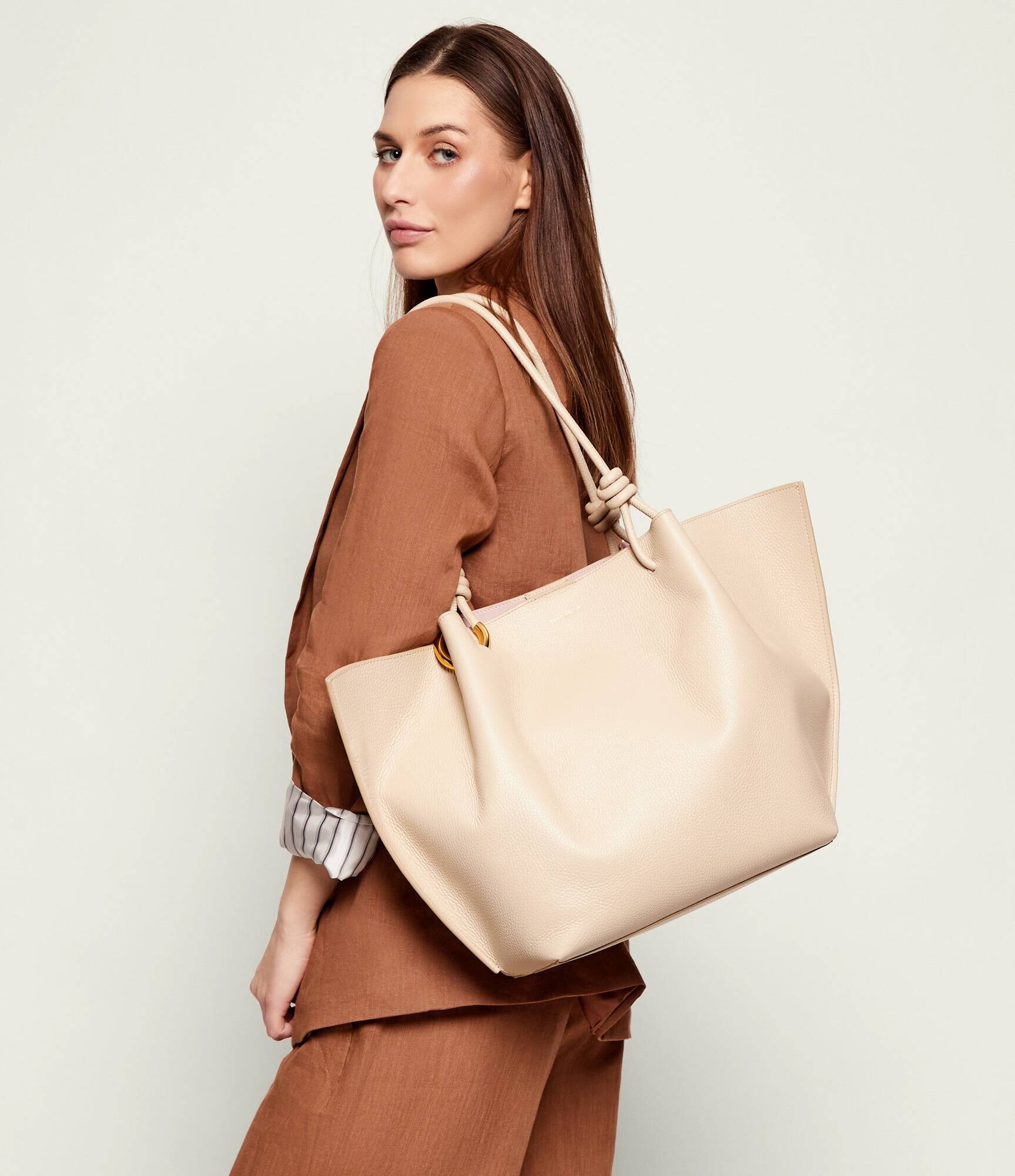 Coccinelle De piele geantă shopper + borsetă Finn