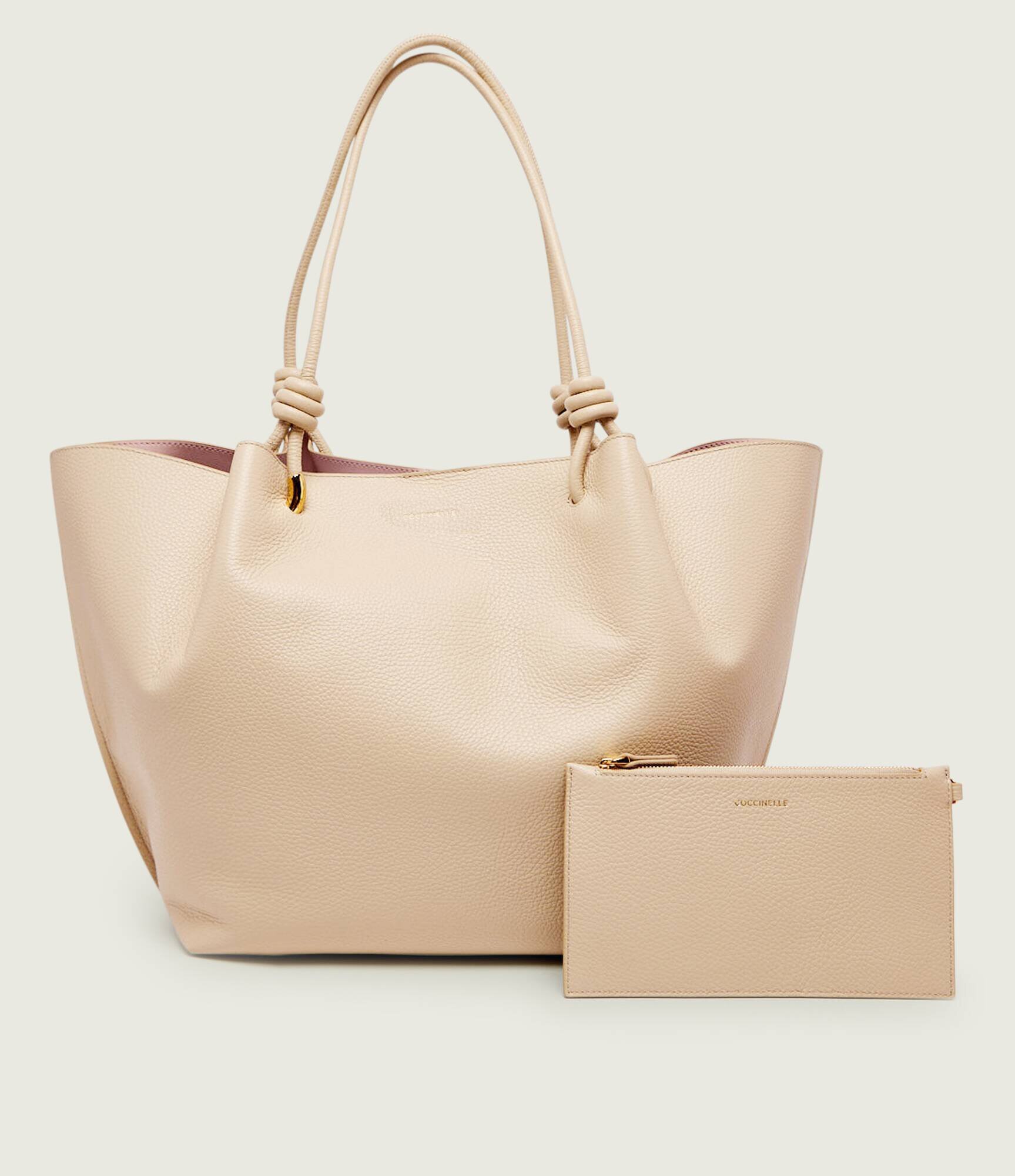 Coccinelle De piele geantă shopper + borsetă Finn