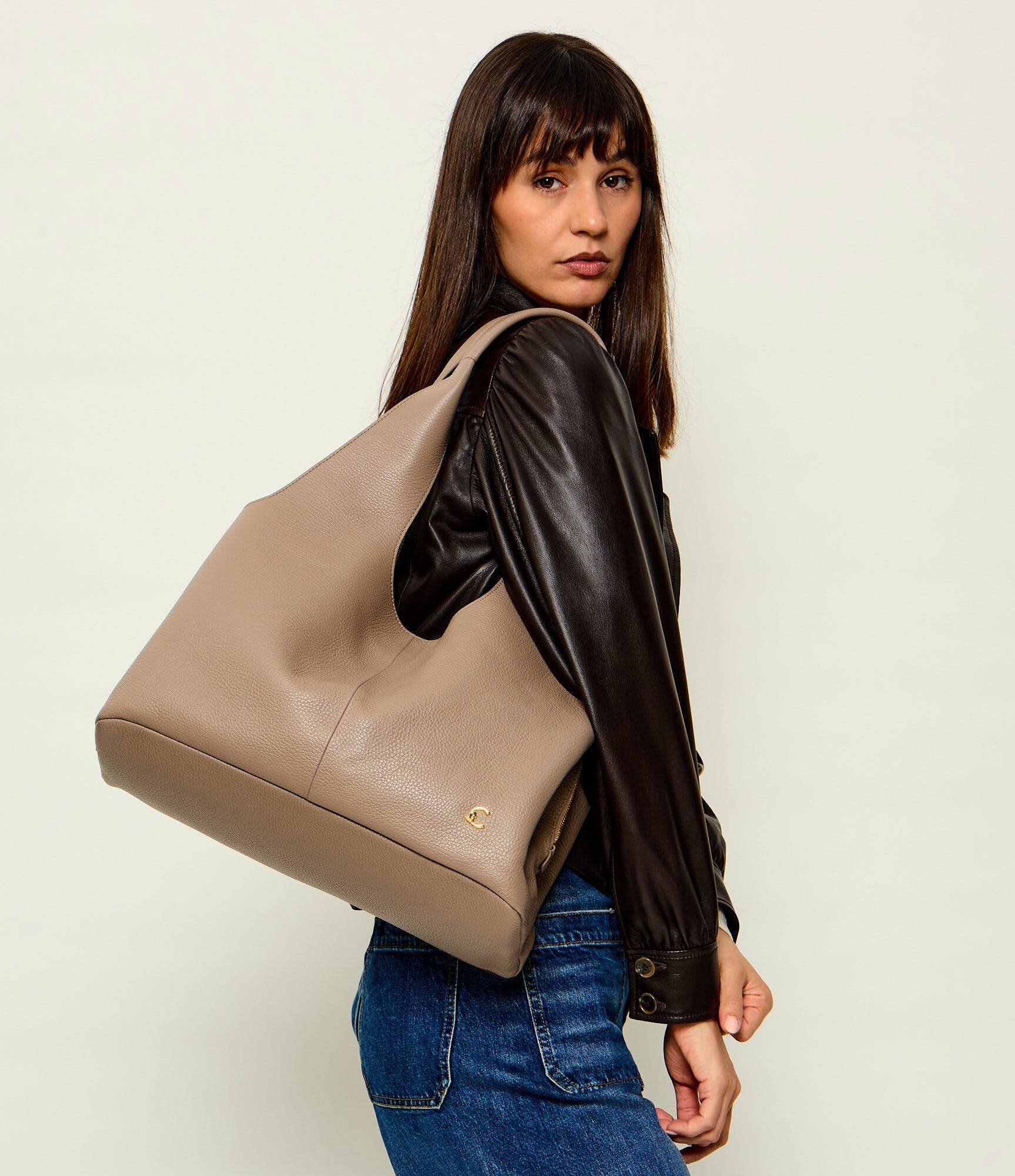 Coccinelle De piele geantă shopper Nell
