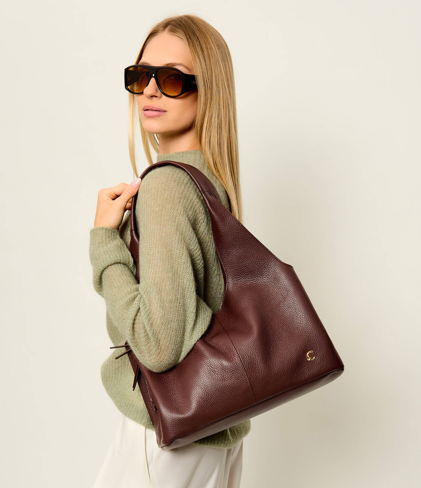 Coccinelle De piele geantă shopper Nell