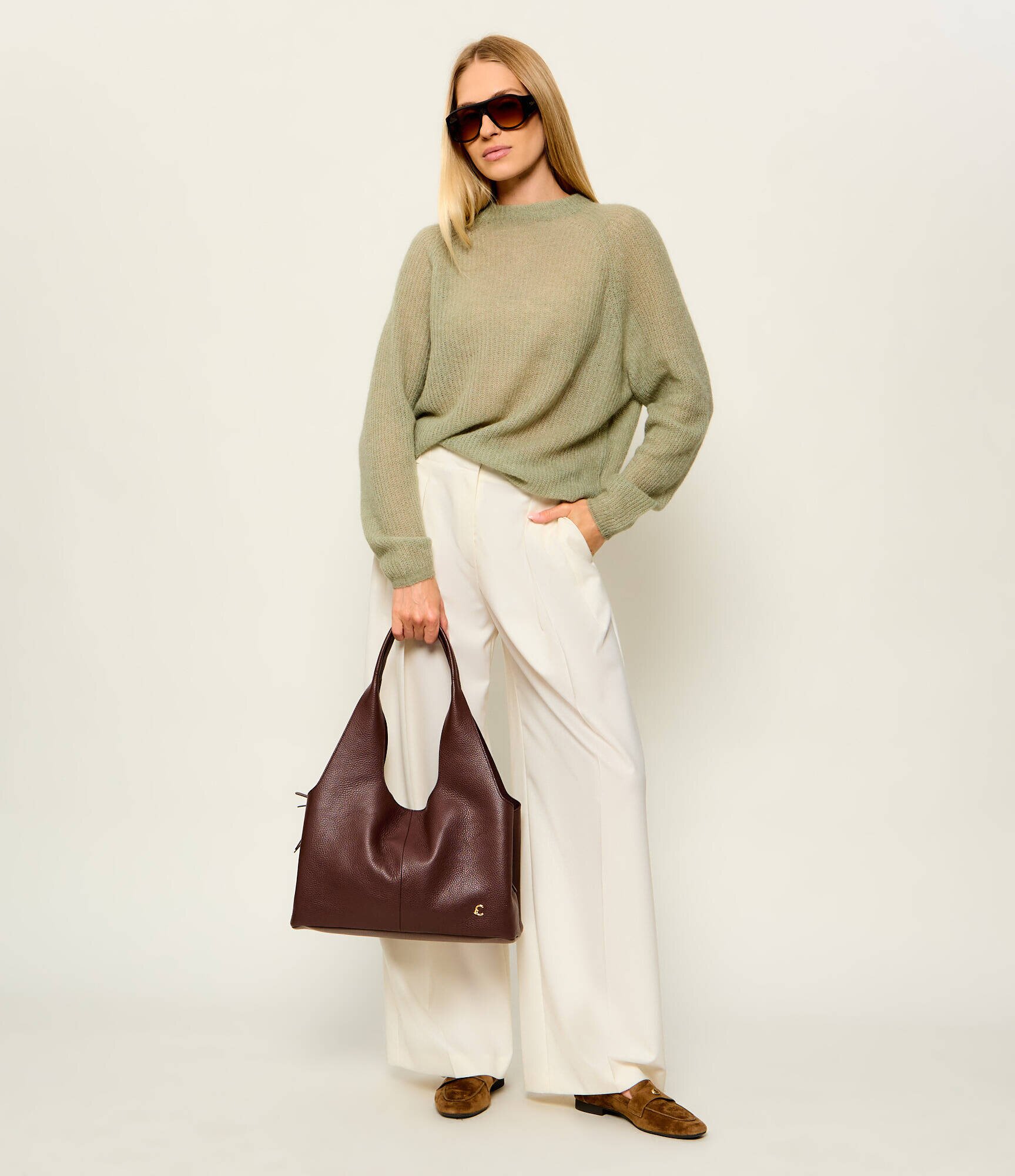 Coccinelle De piele geantă shopper Nell