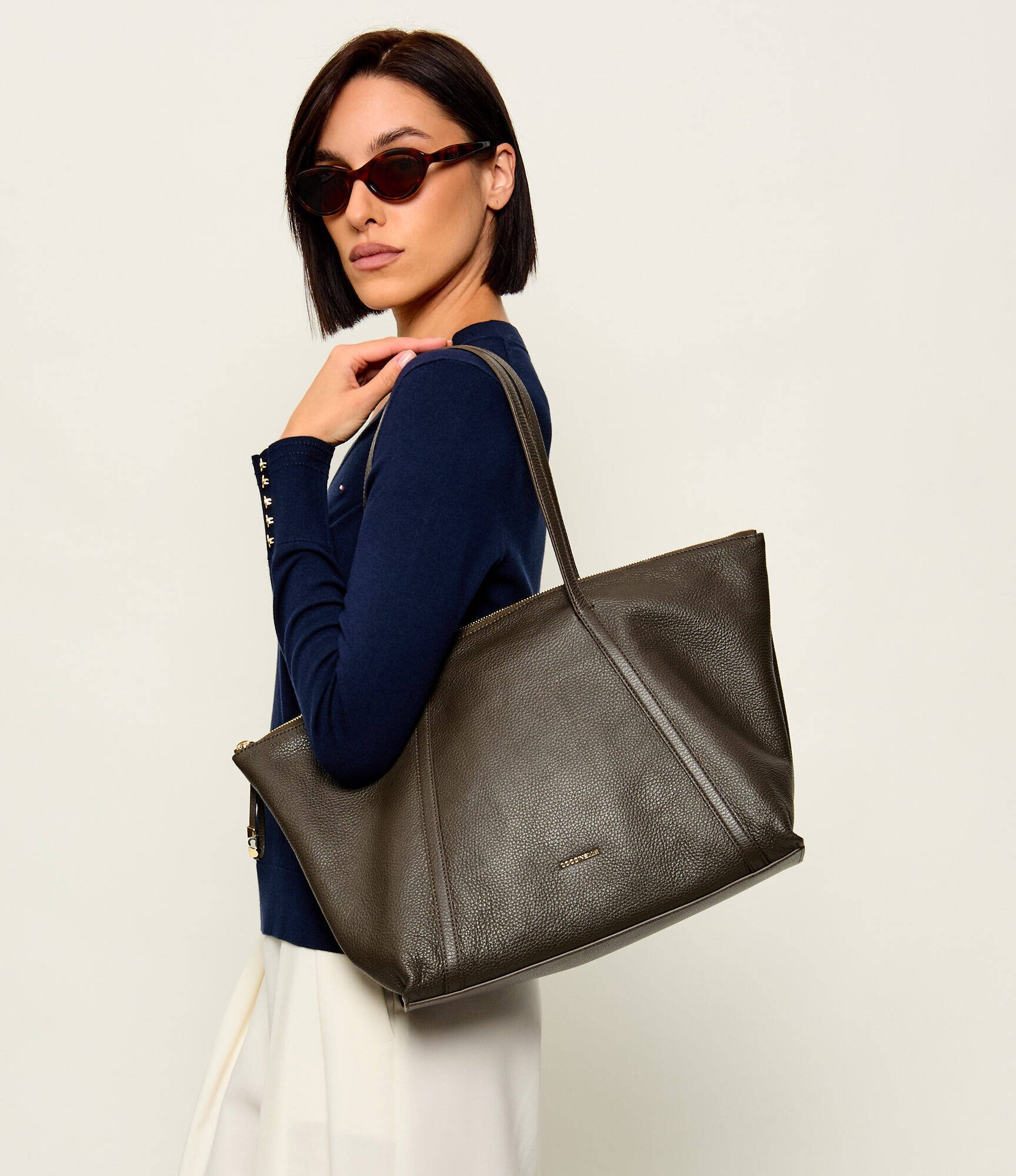 Coccinelle De piele geantă shopper Nory