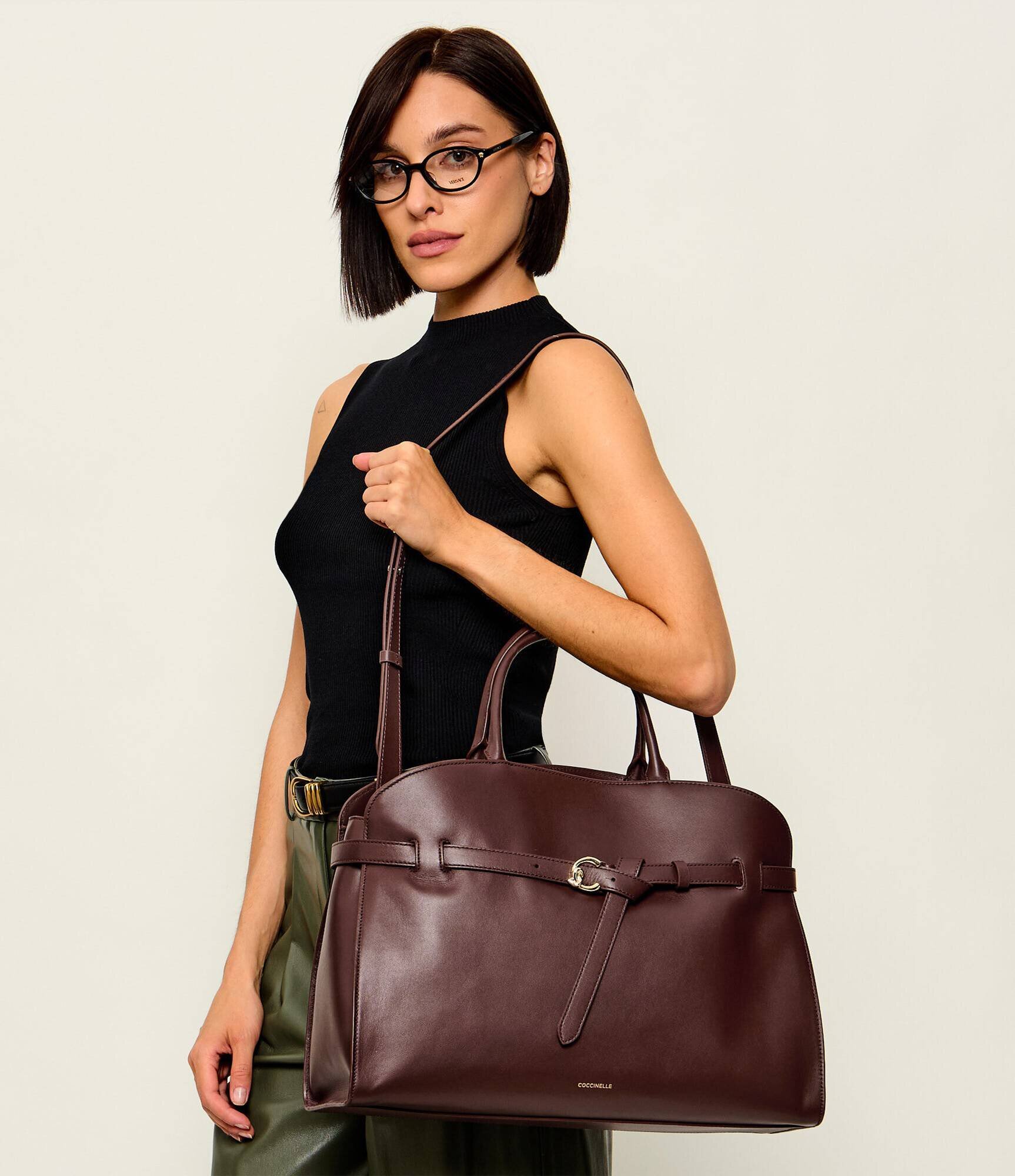 Coccinelle De piele geantă shopper Sabine