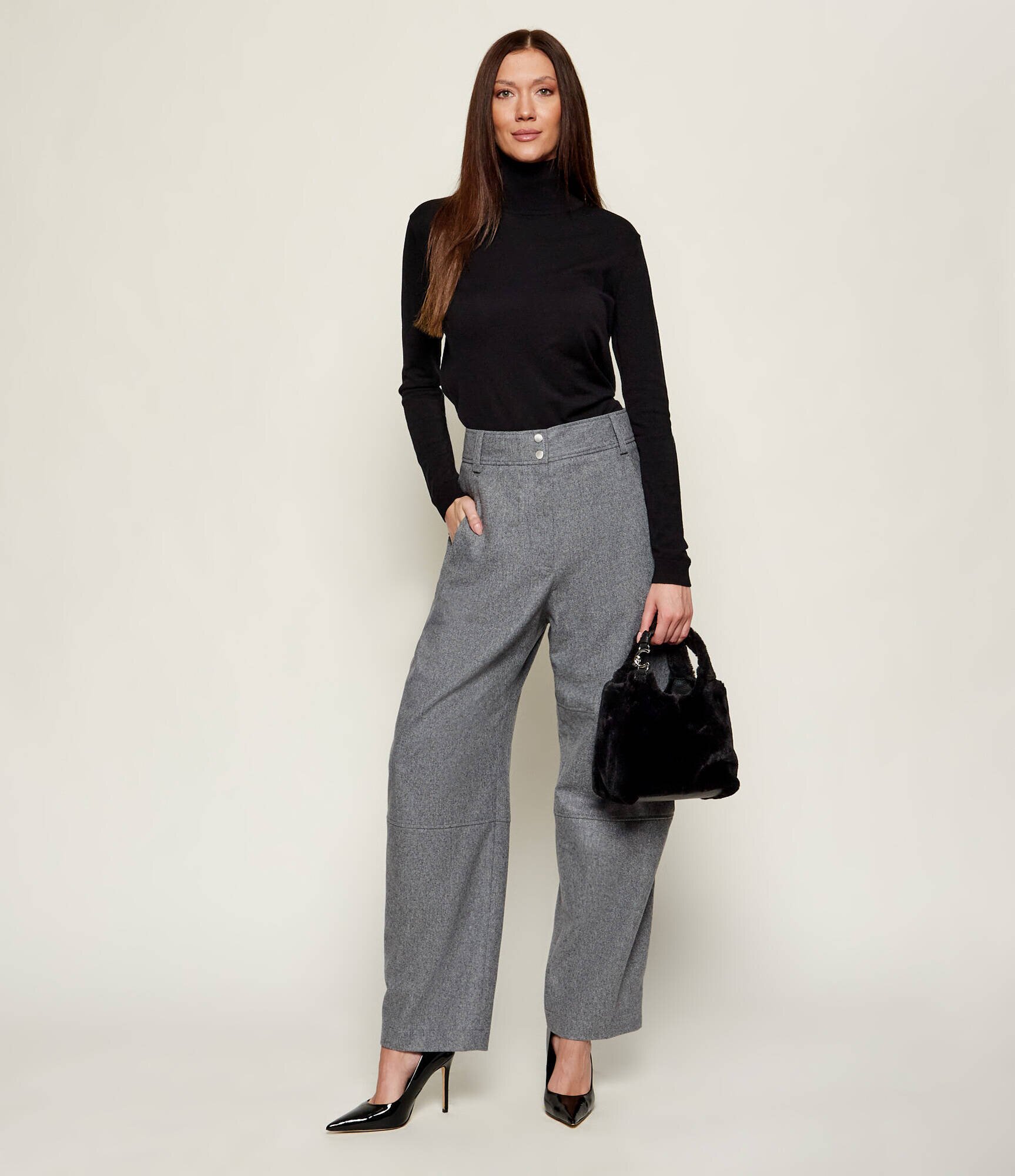 Coccinelle Geantă pe umăr C-Easy cu adaos de piele | shearling