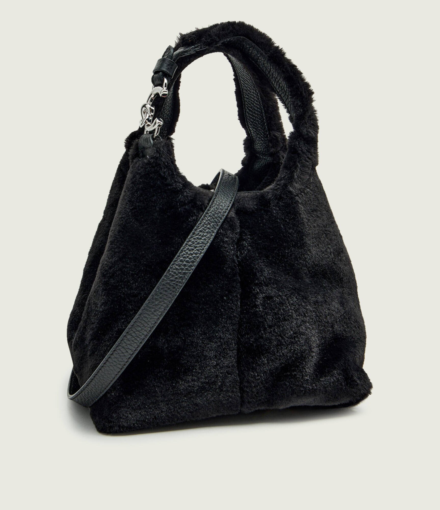 Coccinelle Geantă pe umăr C-Easy cu adaos de piele | shearling