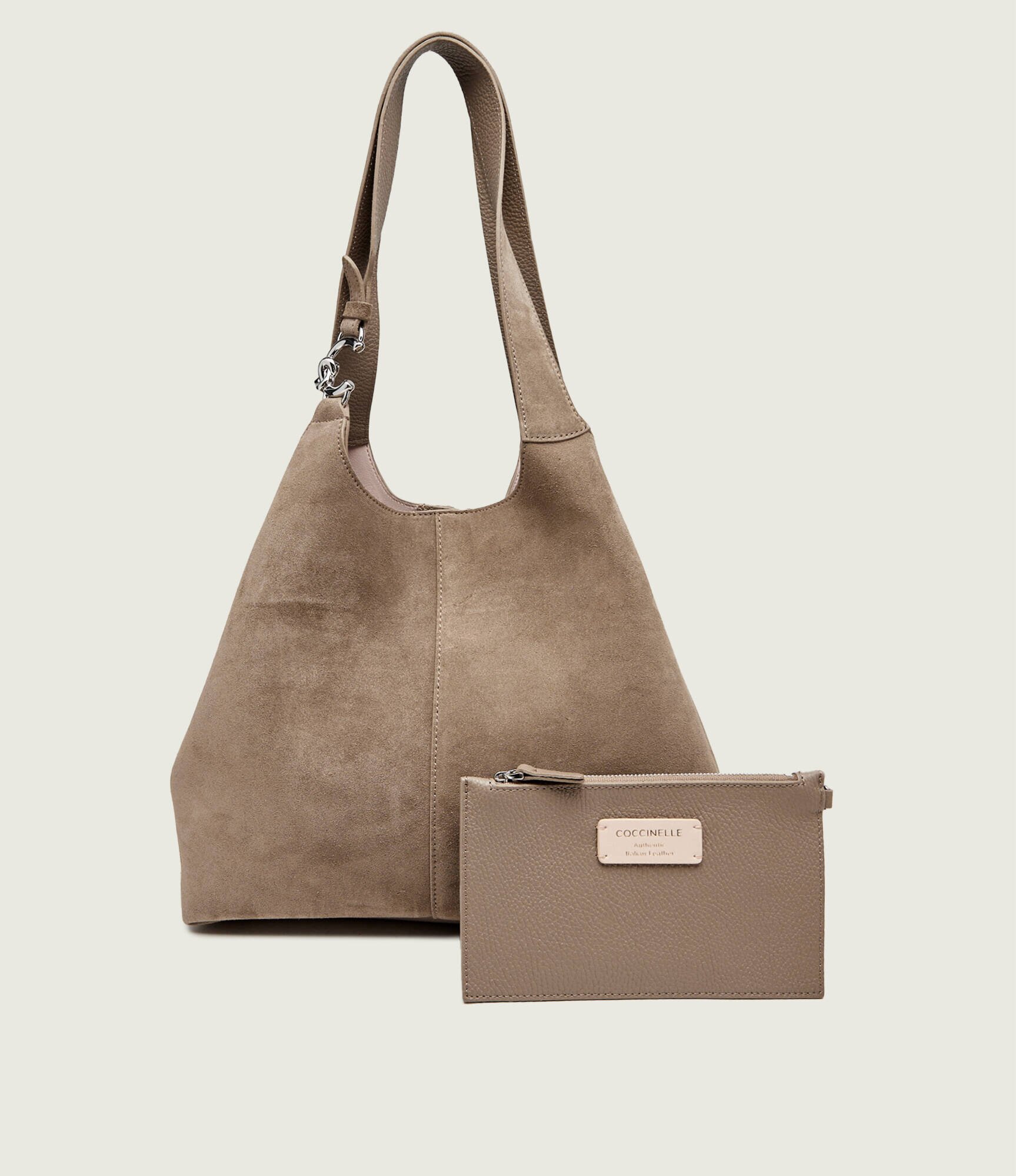 Coccinelle Geantă shopper + borsetă C-Easy | piele întoarsă