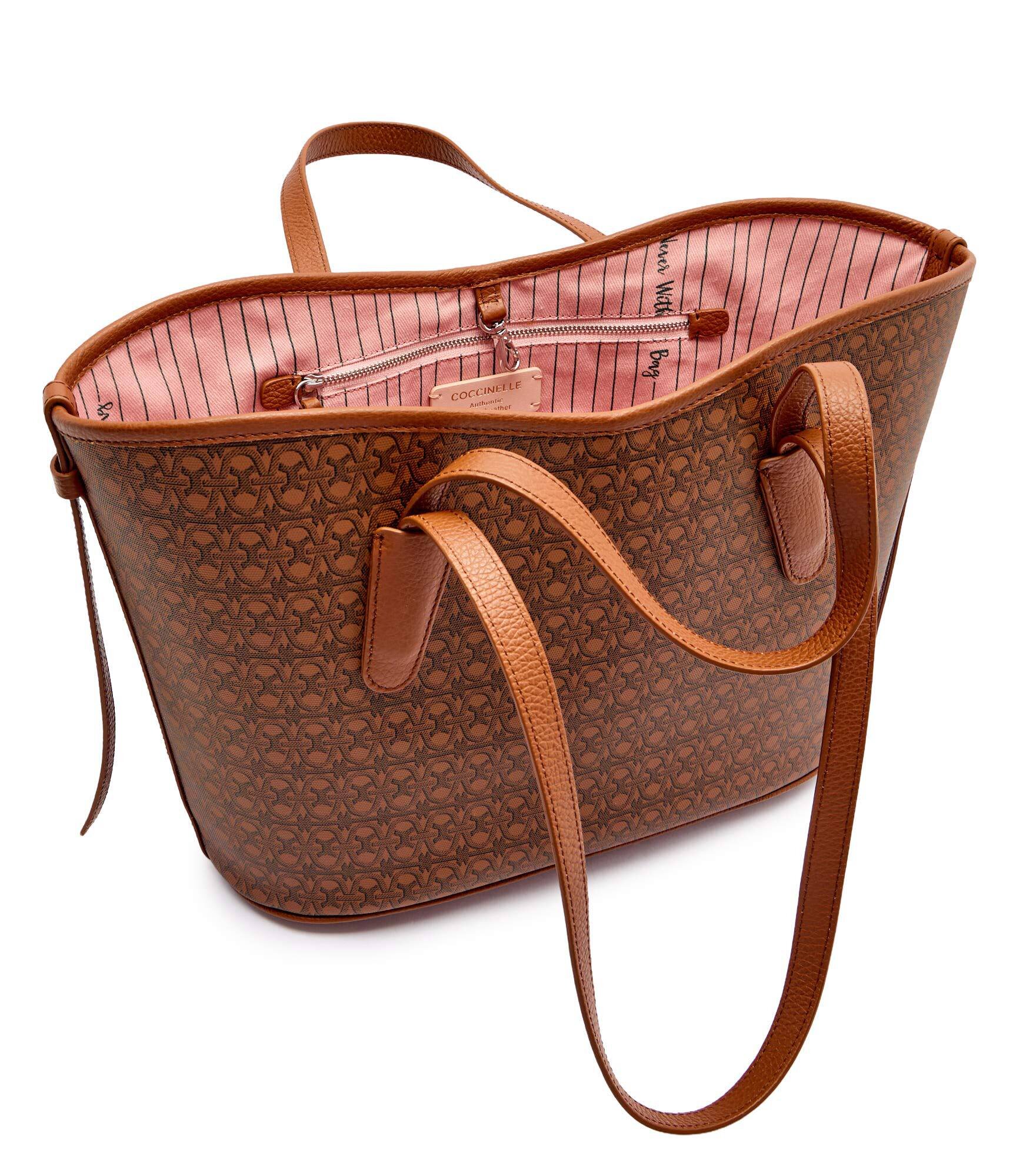 Coccinelle Geantă shopper New Never Without cu adaos de piele